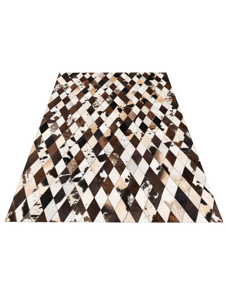 Detail image of 4' 8 x 6' 9 Cowhide Stocks Rug