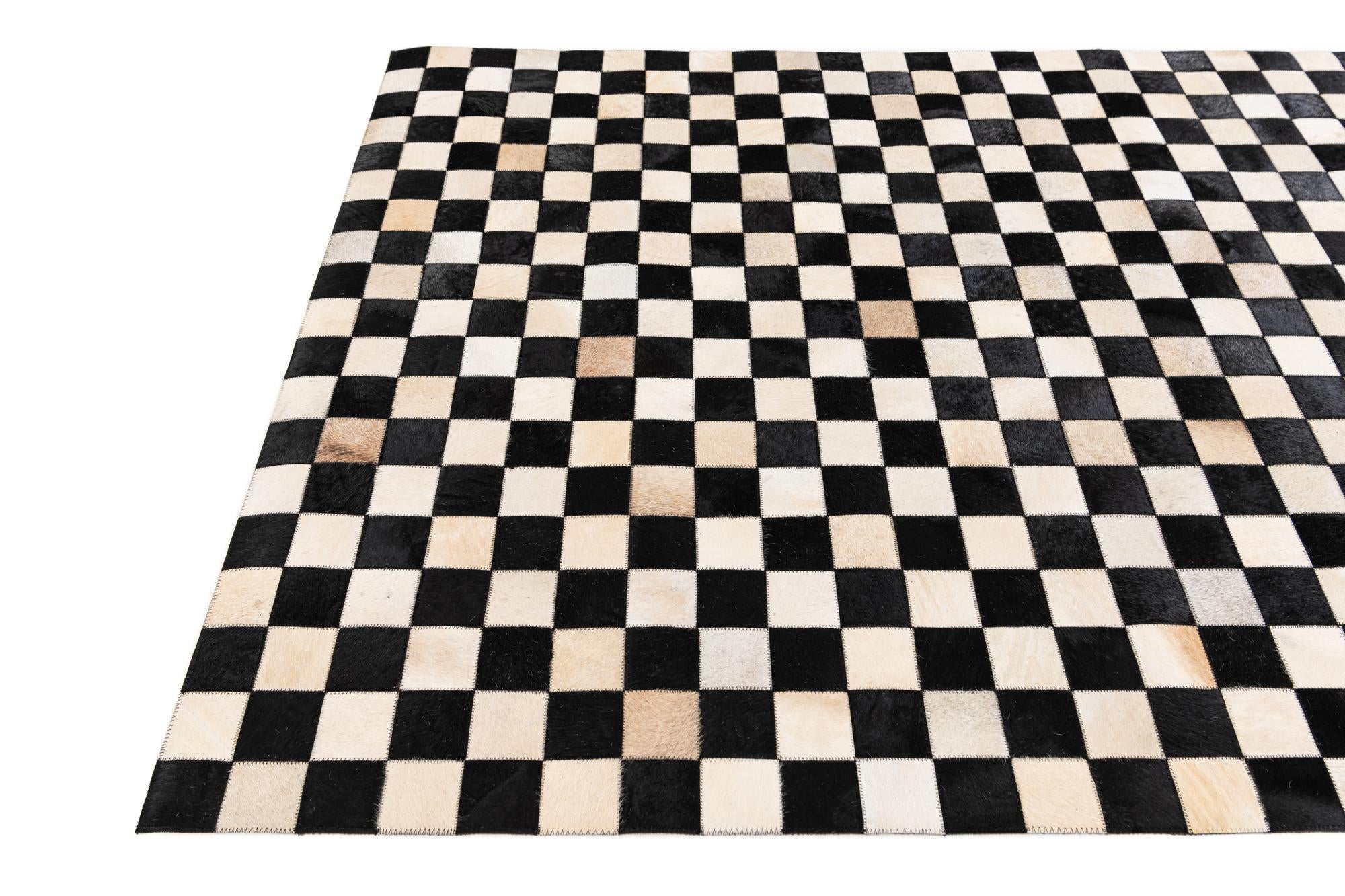 4' 9 x 6' 8 Cowhide Stocks Rug