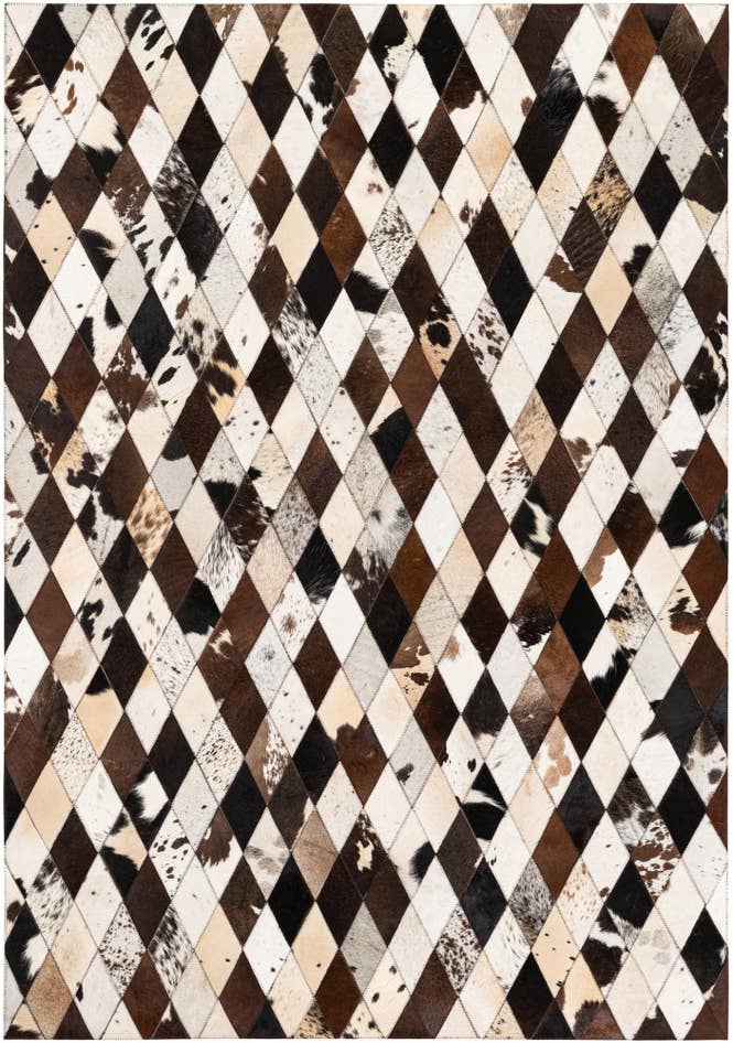 Detail image of 4' 9 x 6' 9 Cowhide Stocks Rug