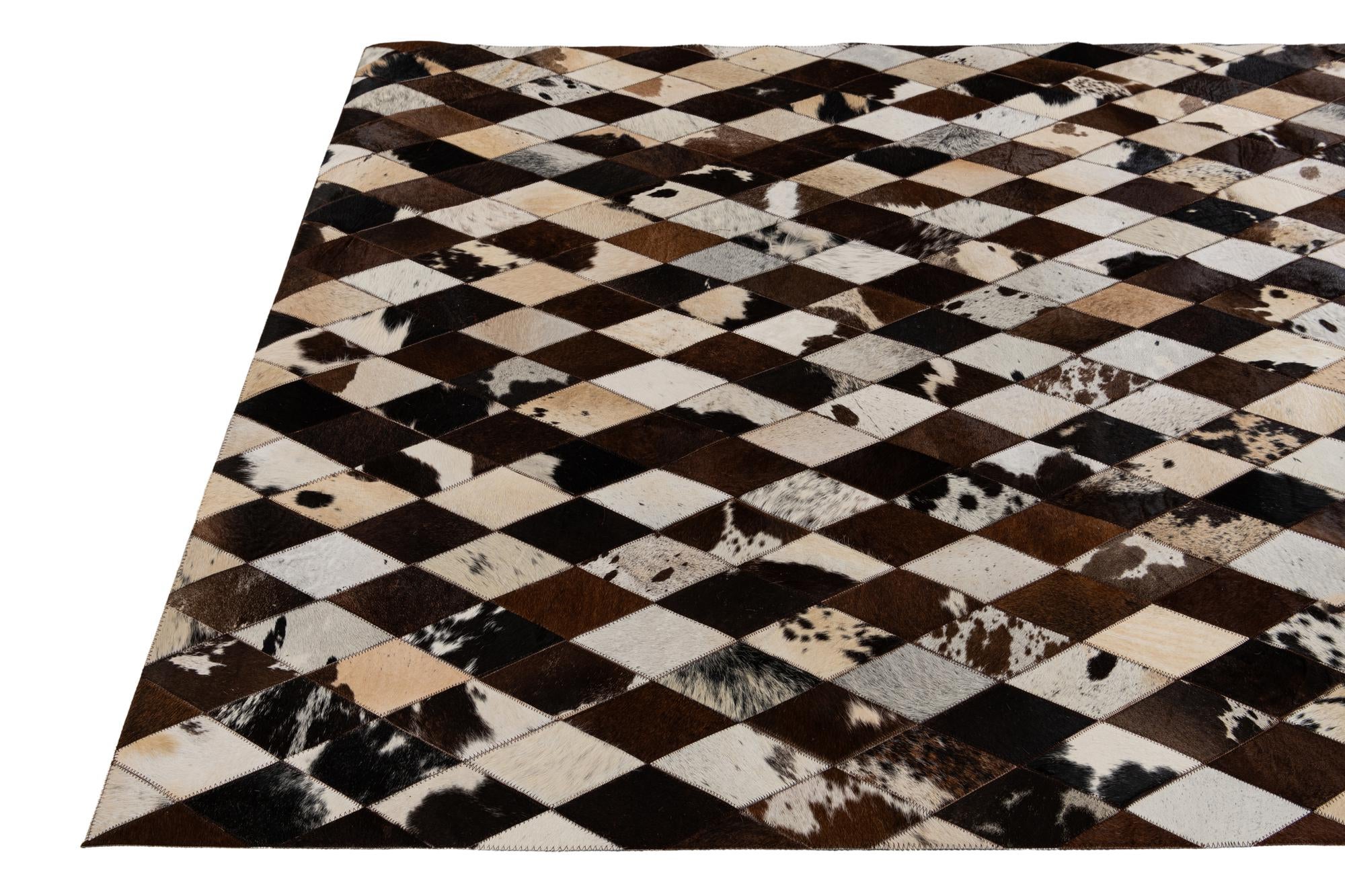 4' 8 x 6' 8 Cowhide Stocks Rug