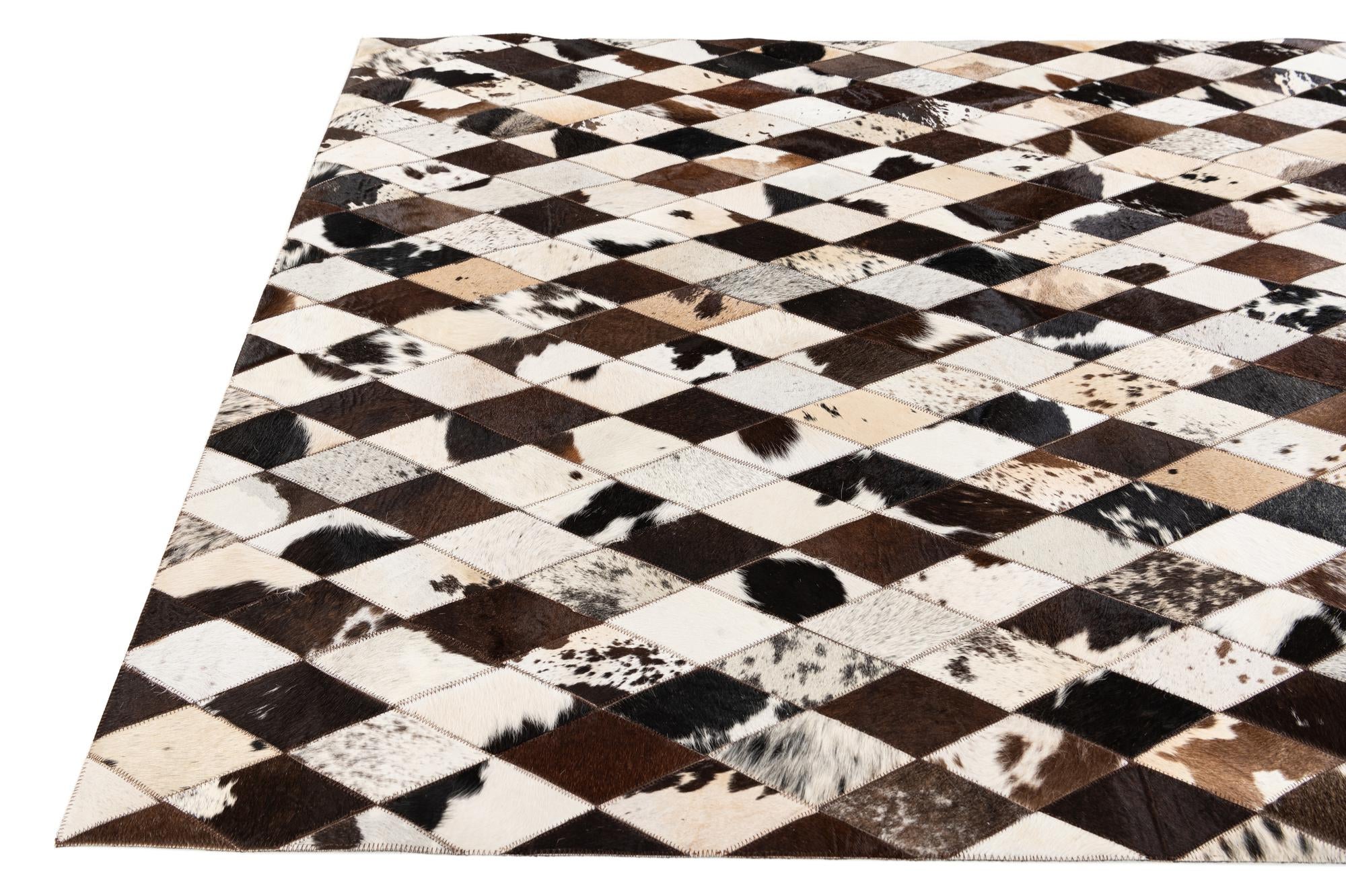 4' 8 x 6' 8 Cowhide Stocks Rug