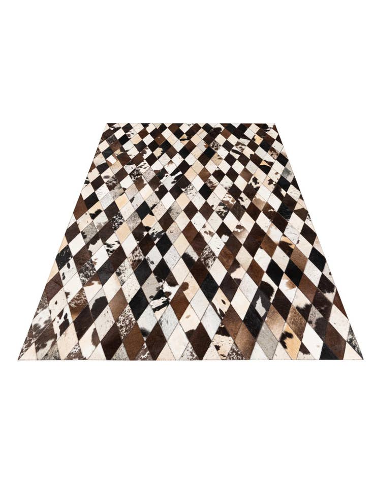 Detail image of 4' 9 x 6' 9 Cowhide Stocks Rug