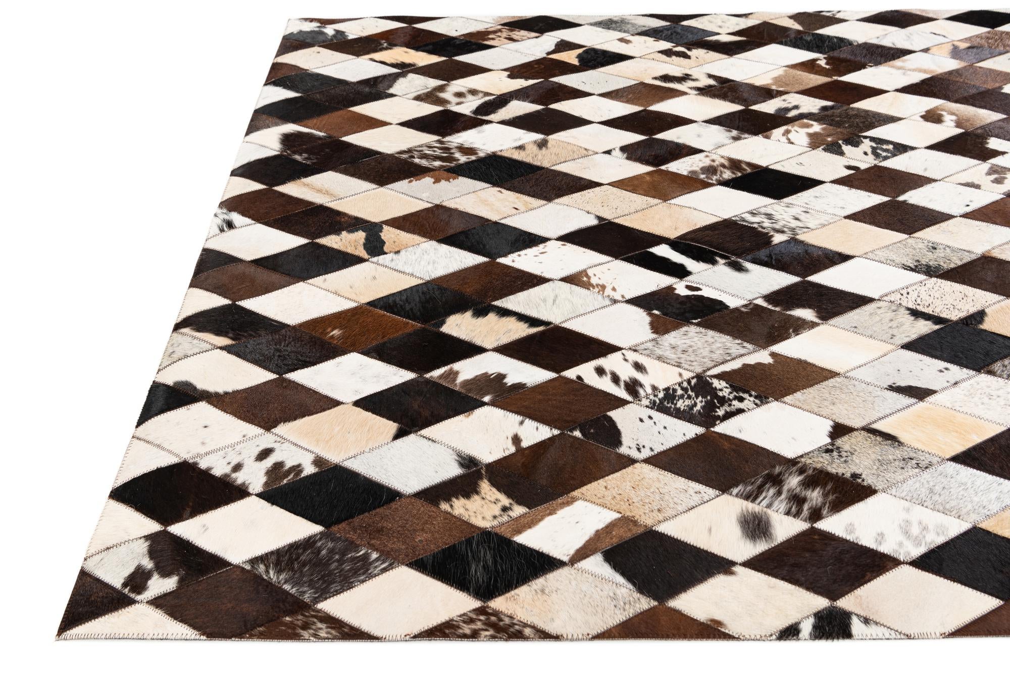 4' 9 x 6' 9 Cowhide Stocks Rug