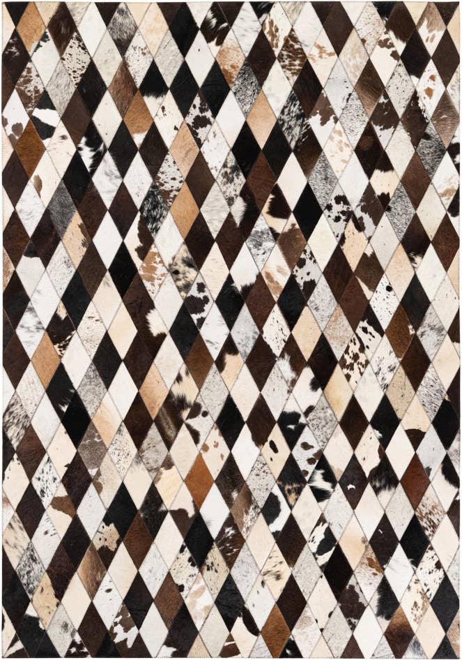 Detail image of 4' 8 x 6' 9 Cowhide Stocks Rug