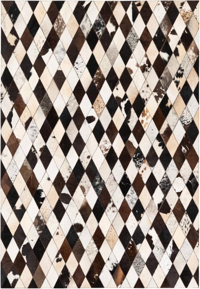 Detail image of 4' 8 x 6' 9 Cowhide Stocks Rug