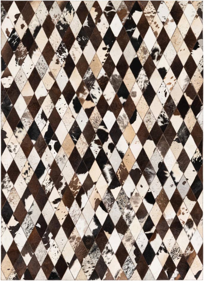 Detail image of 4' 8 x 6' 6 Cowhide Stocks Rug