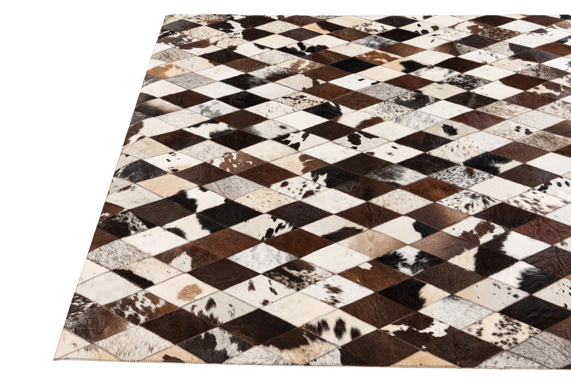4' 8 x 6' 8 Cowhide Stocks Rug