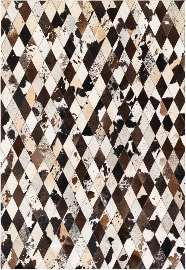 Detail image of 4' 8 x 6' 9 Cowhide Stocks Rug