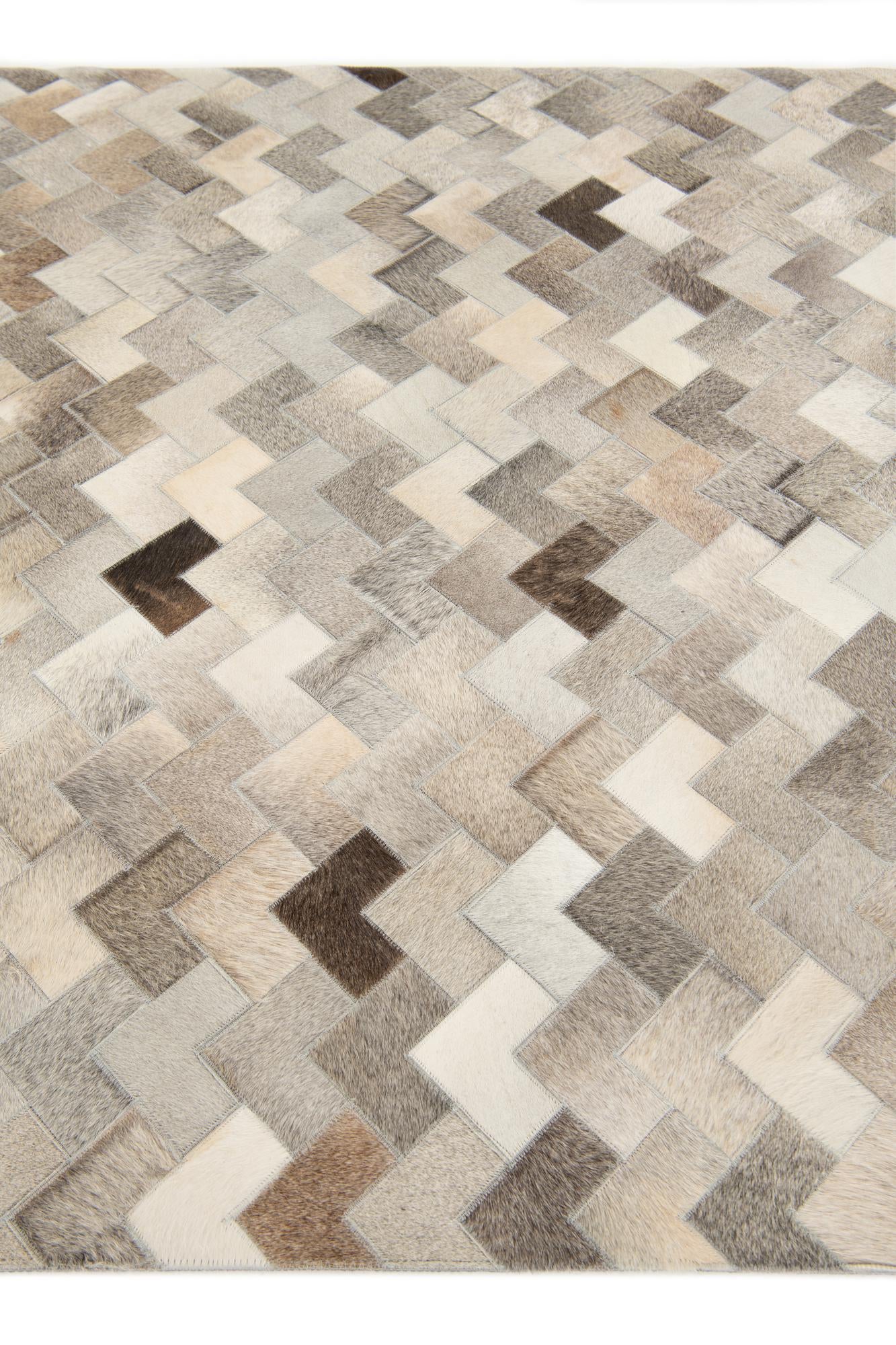 4' 7 x 6' 7 Cowhide Stocks Rug