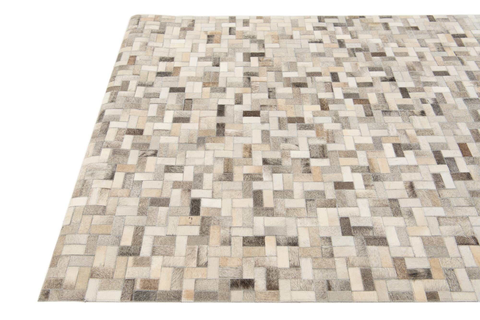 4' 4 x 6' 7 Cowhide Stocks Rug