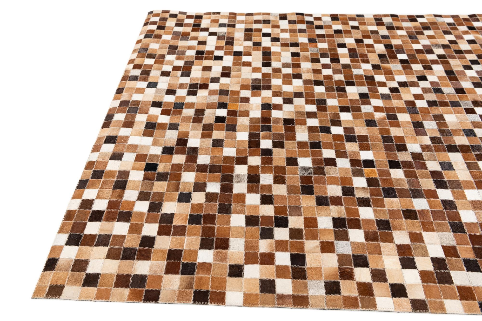 4' 9 x 6' 9 Cowhide Stocks Rug