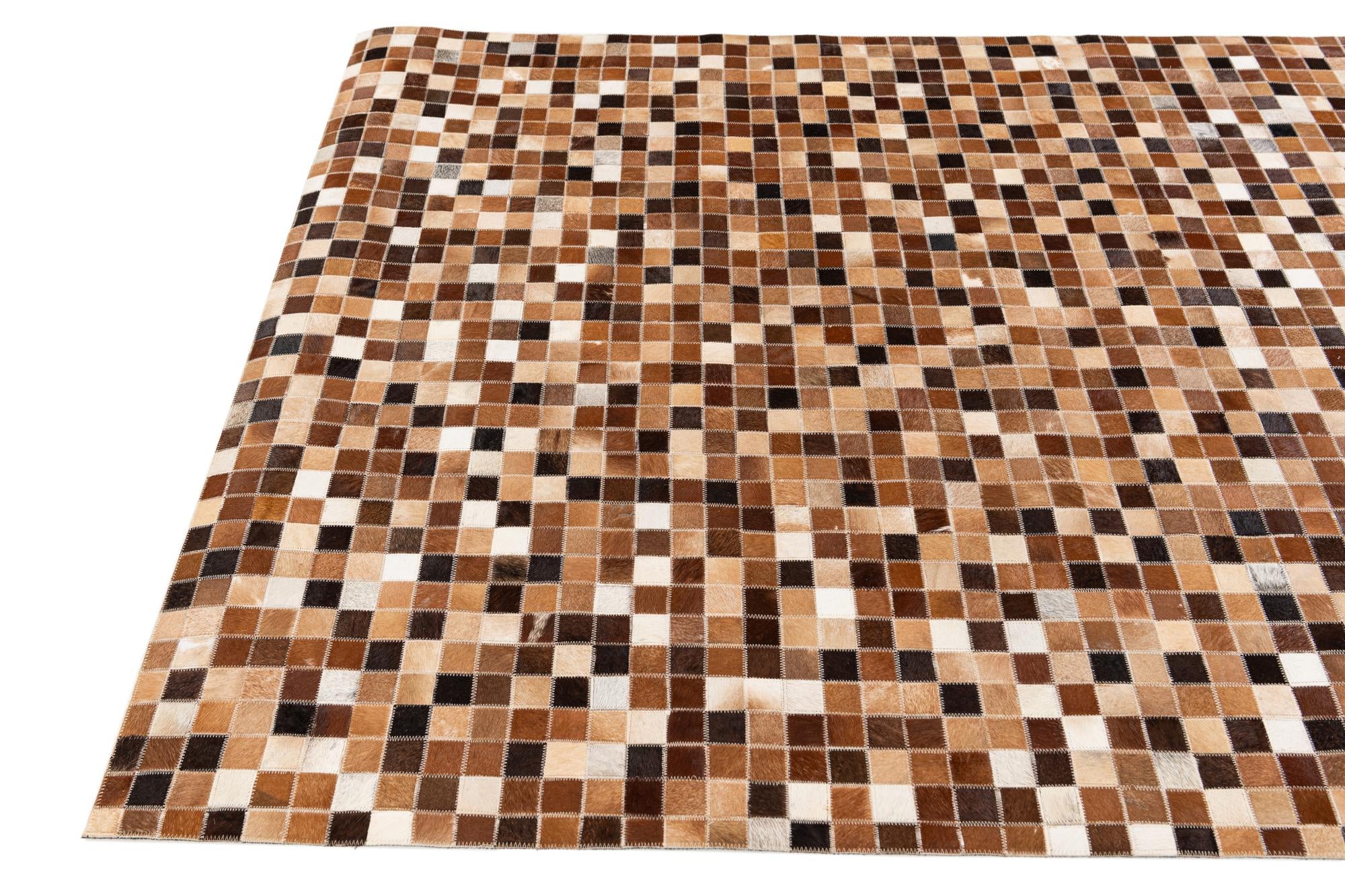 4' 8 x 6' 8 Cowhide Stocks Rug