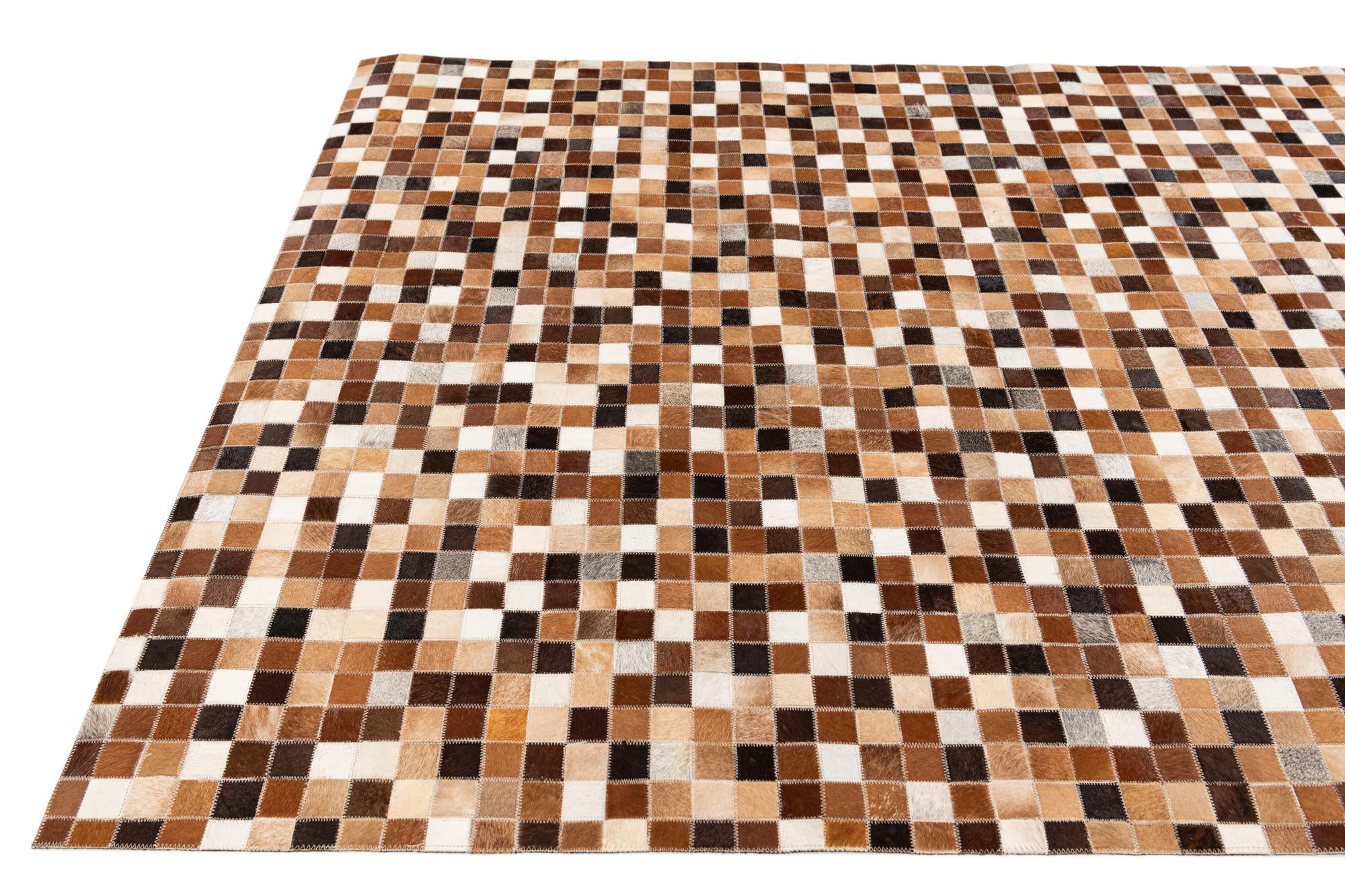 4' 8 x 6' 7 Cowhide Stocks Rug