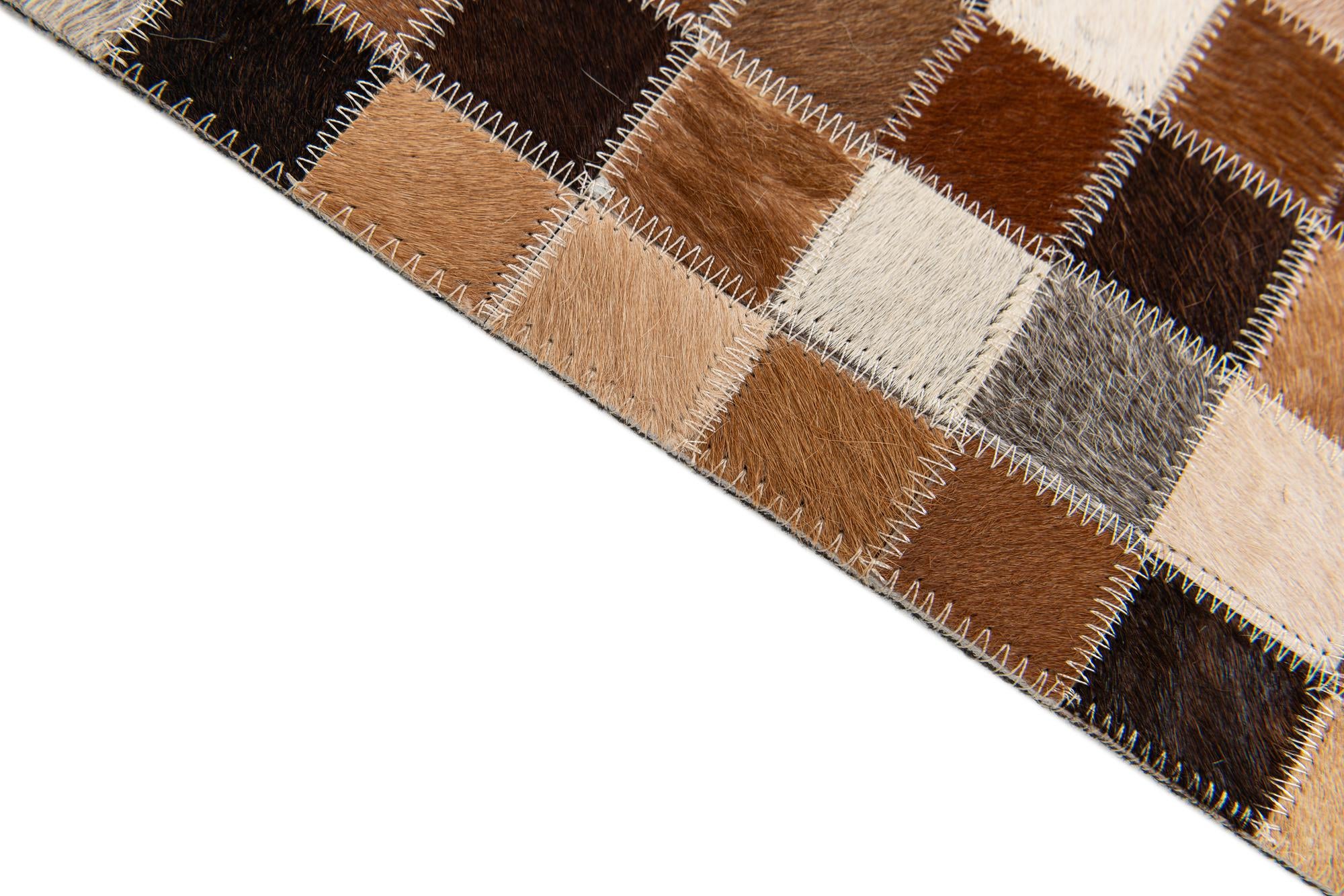 4' 7 x 6' 7 Cowhide Stocks Rug