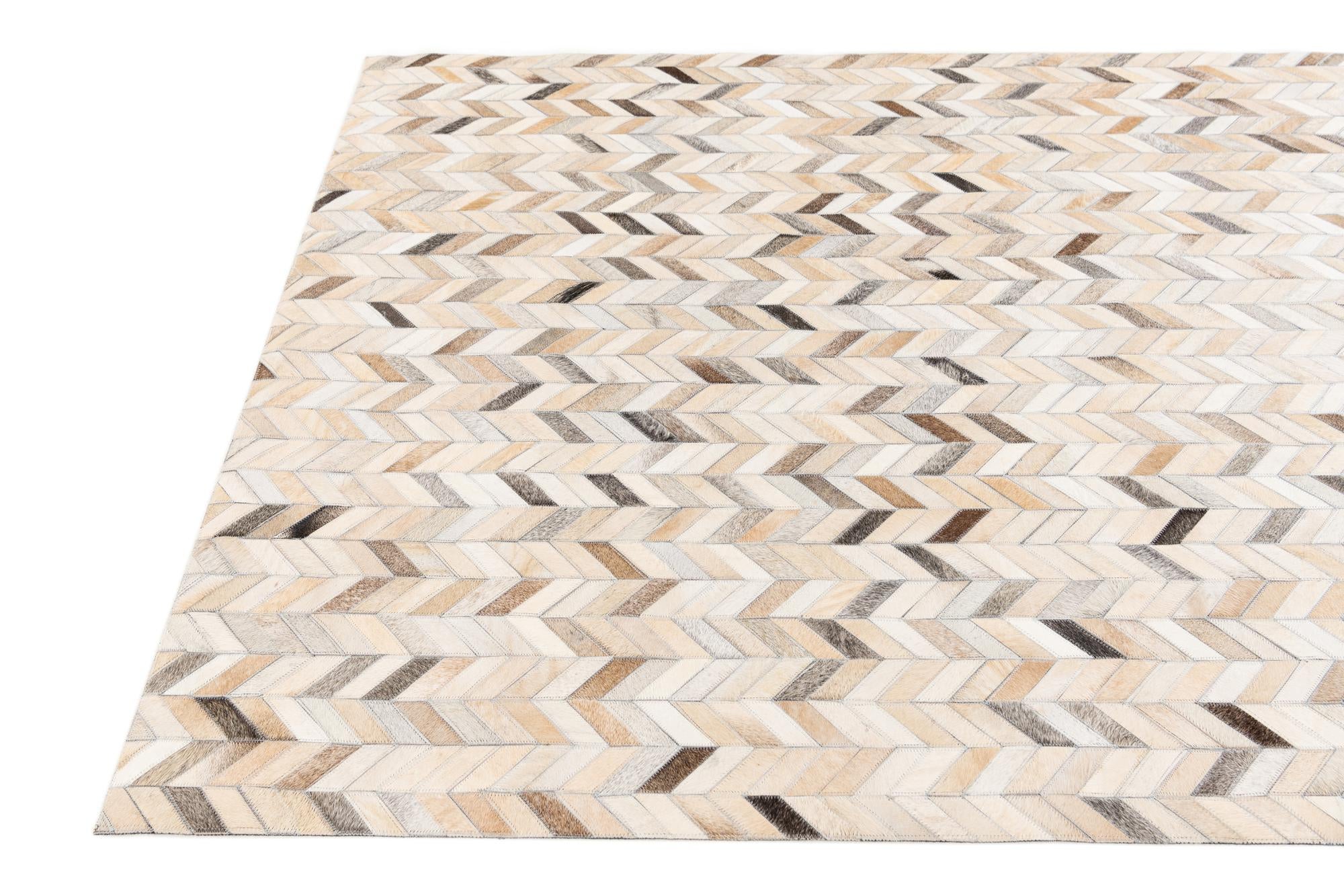 4' 9 x 6' 8 Cowhide Stocks Rug