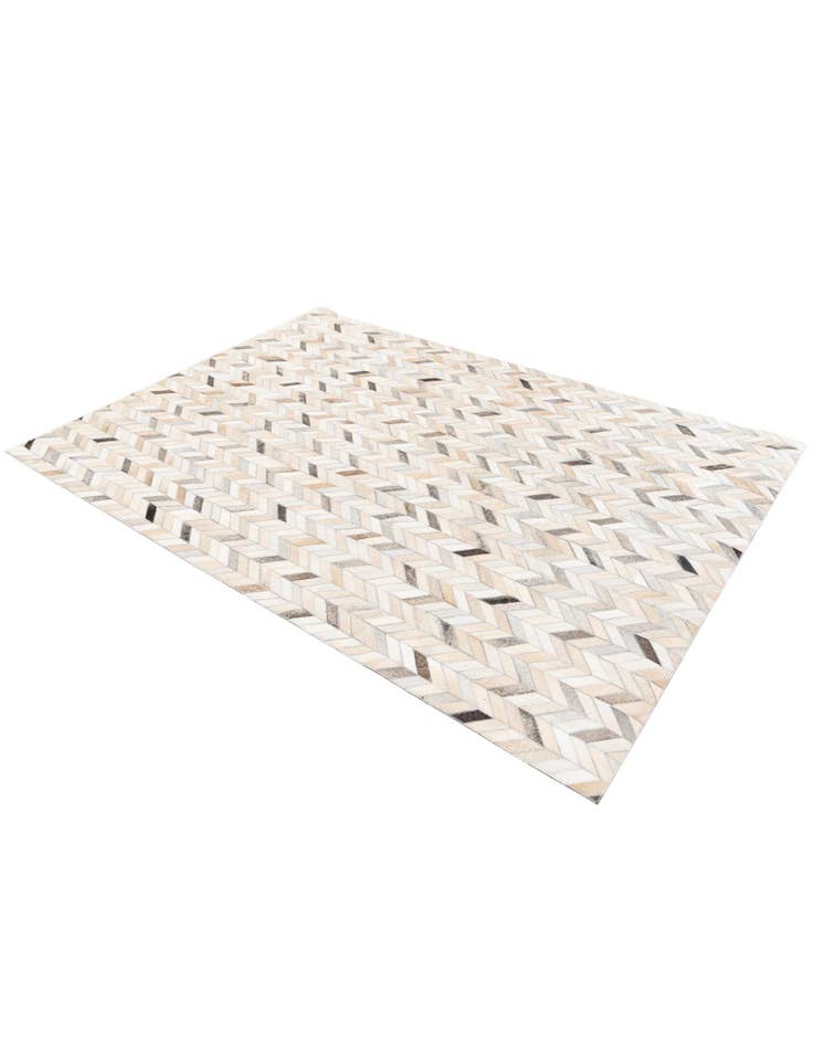 Detail image of 4' 8 x 6' 6 Cowhide Stocks Rug