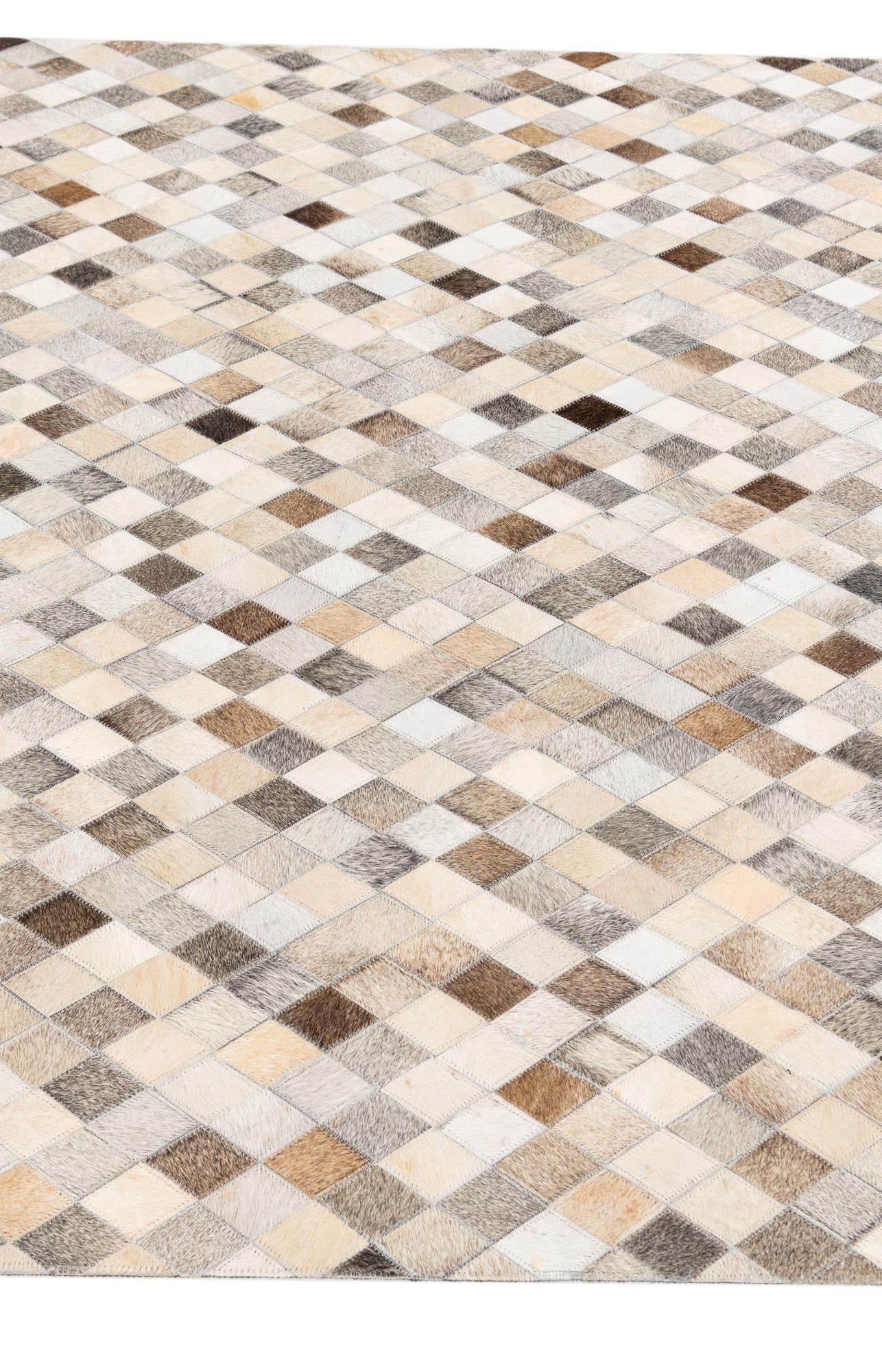 4' 7 x 6' 7 Cowhide Stocks Rug