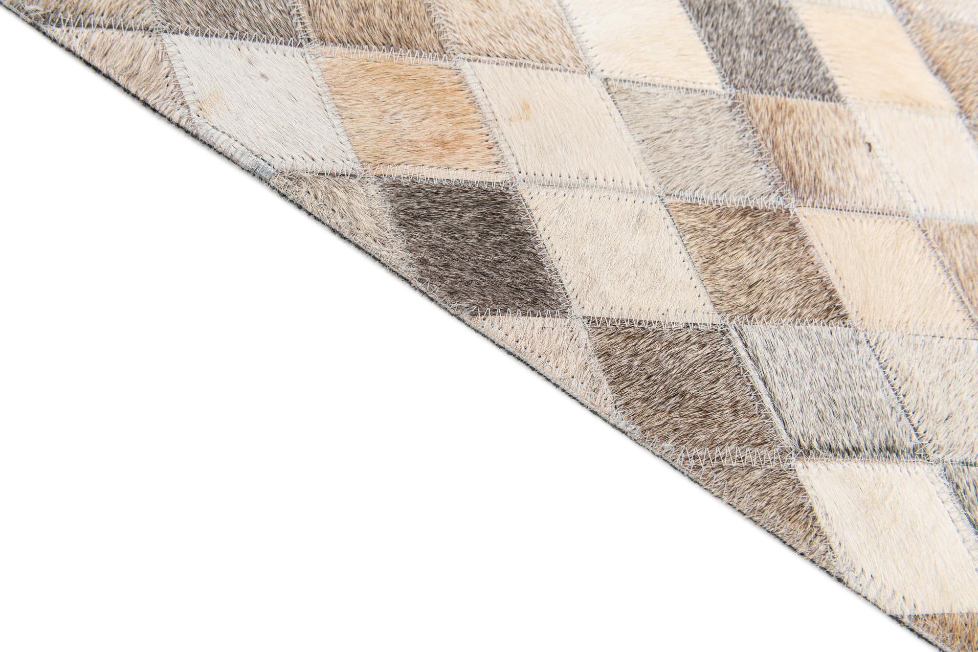 4' 7 x 6' 7 Cowhide Stocks Rug