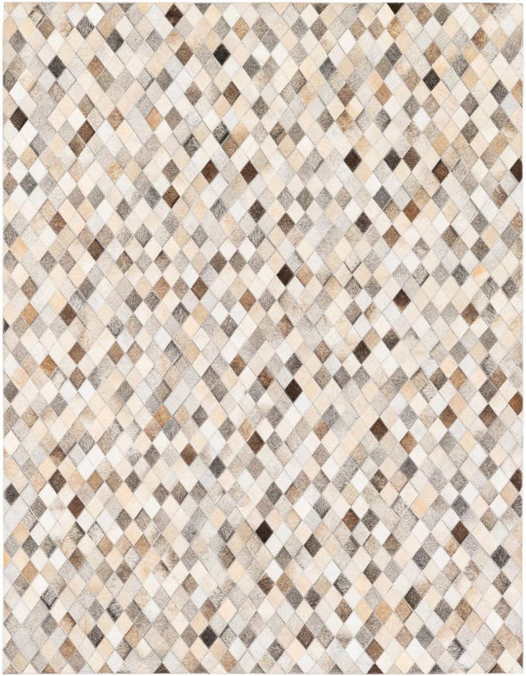 Detail image of 4' 7 x 6' 7 Cowhide Stocks Rug