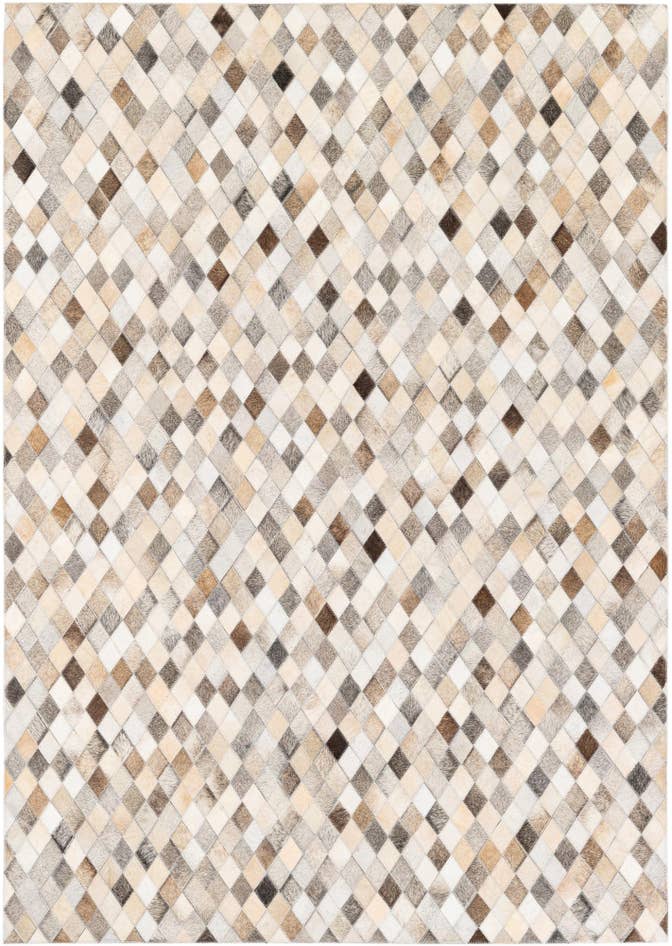 Detail image of 4' 7 x 6' 7 Cowhide Stocks Rug