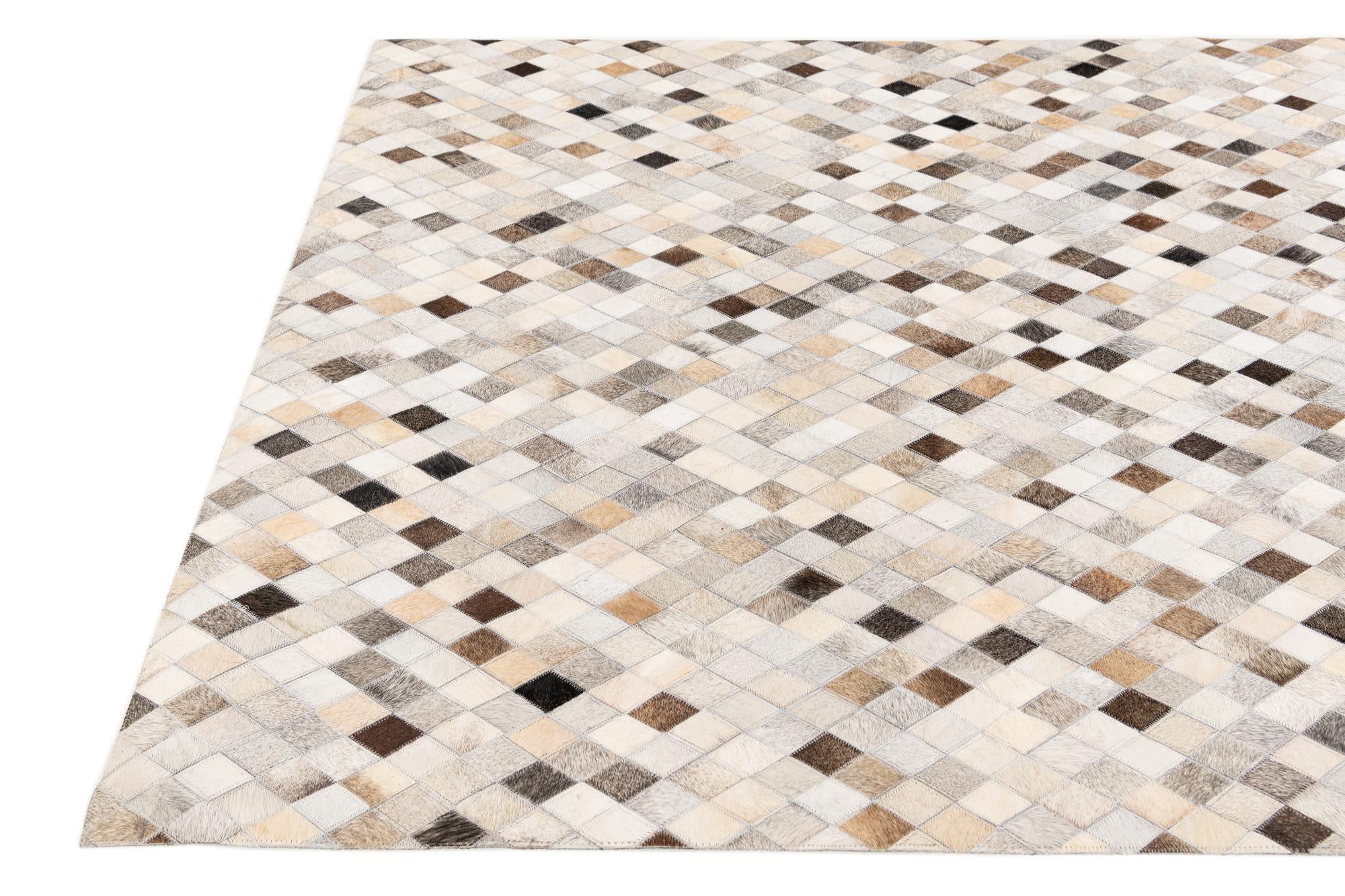 4' 9 x 6' 9 Cowhide Stocks Rug