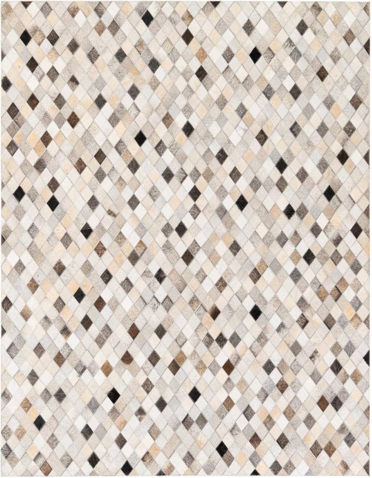 Detail image of 4' 7 x 6' 6 Cowhide Stocks Rug