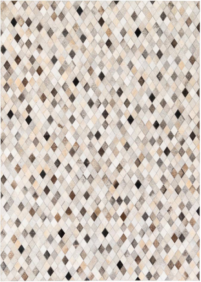 Detail image of 4' 7 x 6' 6 Cowhide Stocks Rug