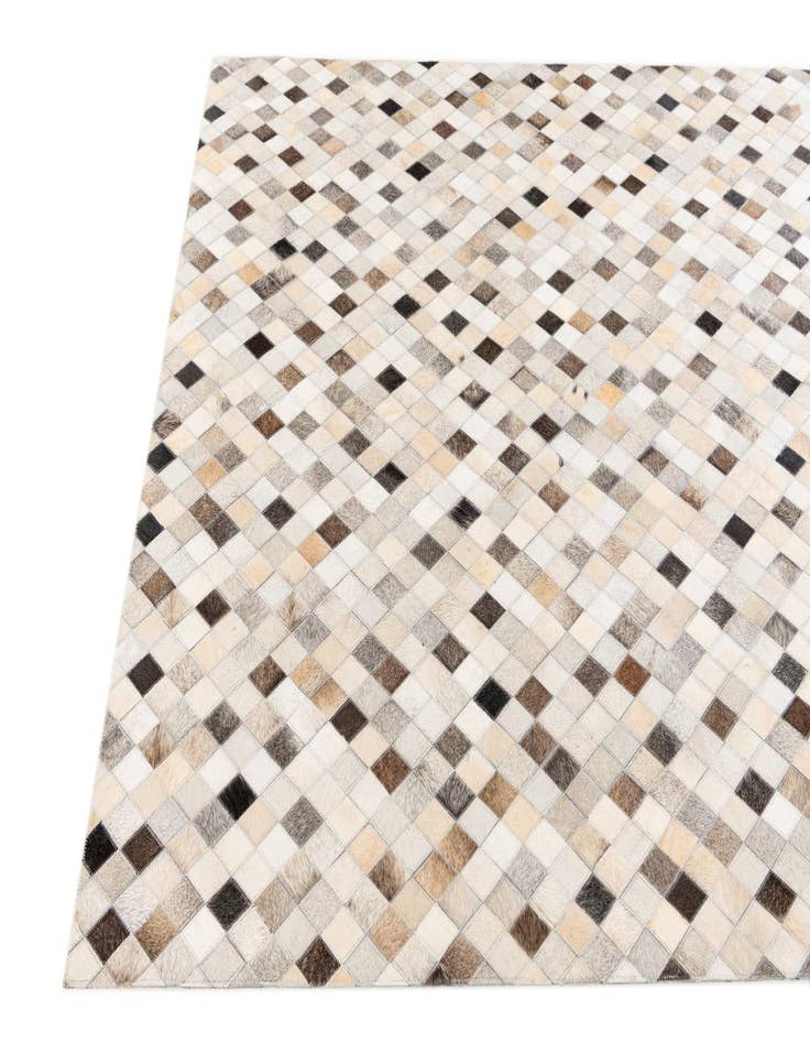 Detail image of 4' 7 x 6' 6 Cowhide Stocks Rug