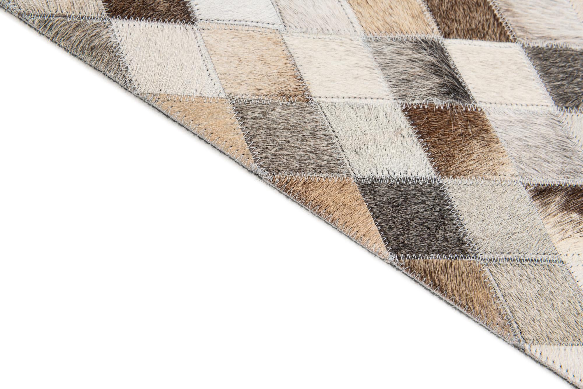 4' 7 x 6' 7 Cowhide Stocks Rug
