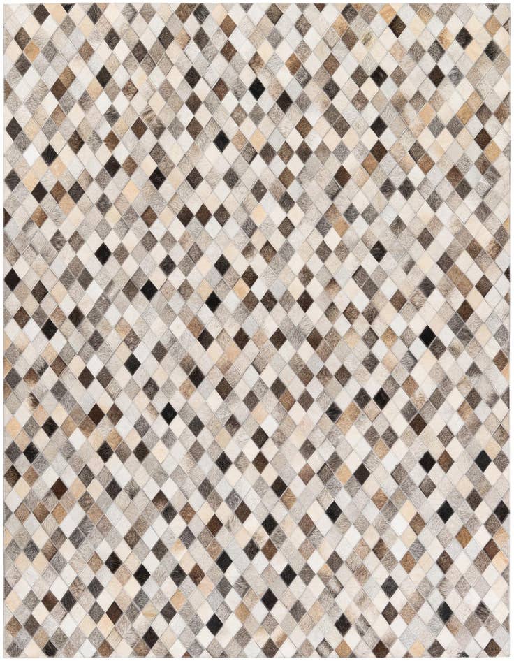 Detail image of 4' 7 x 6' 7 Cowhide Stocks Rug