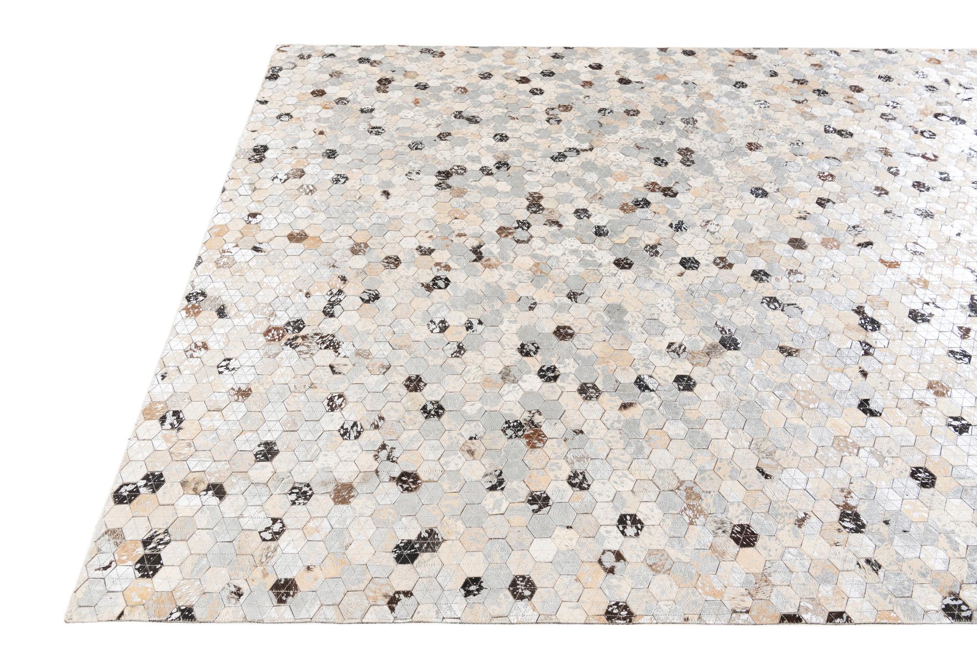 4' 10 x 6' 8 Cowhide Stocks Rug
