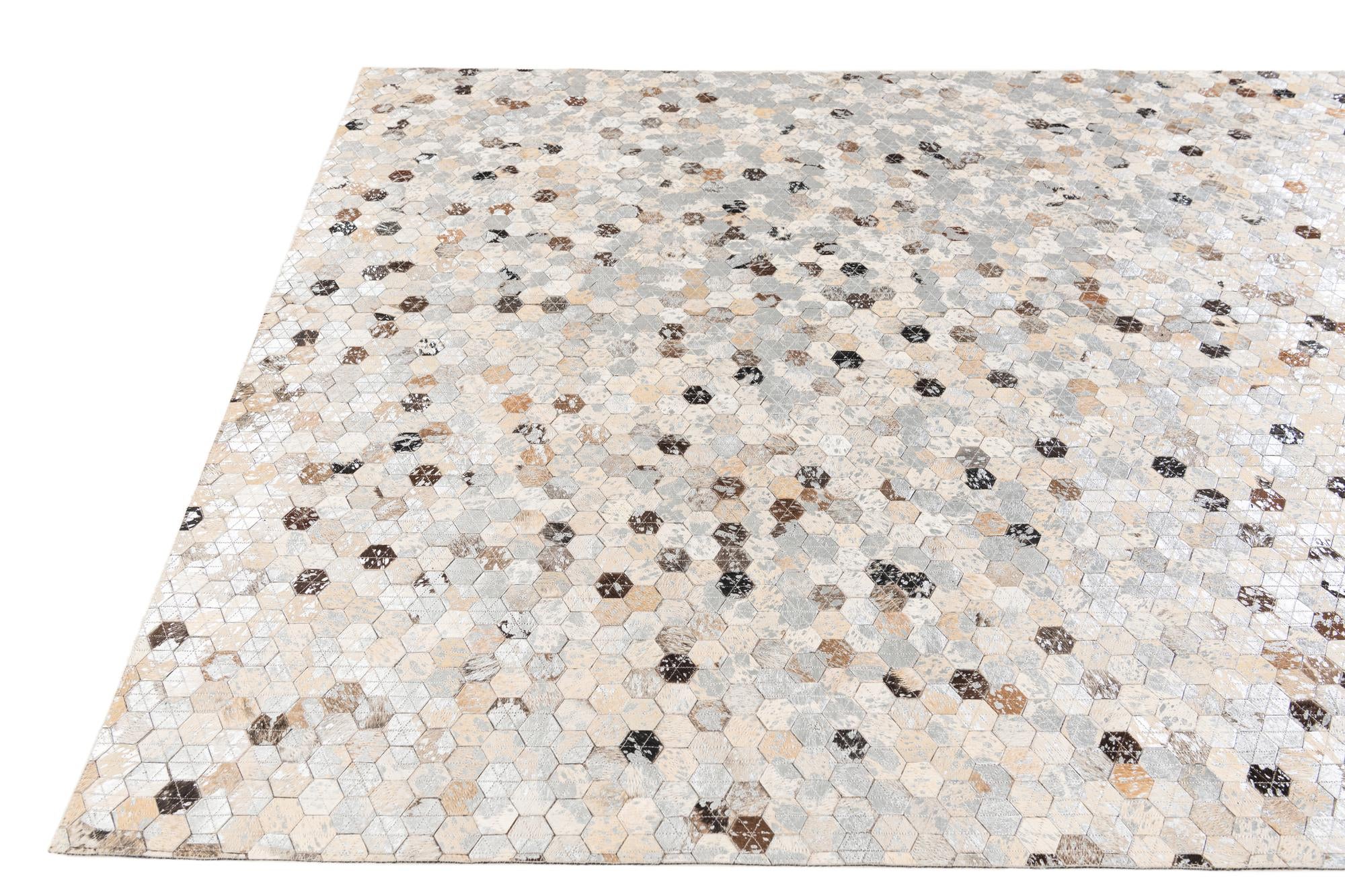 4' 9 x 6' 9 Cowhide Stocks Rug