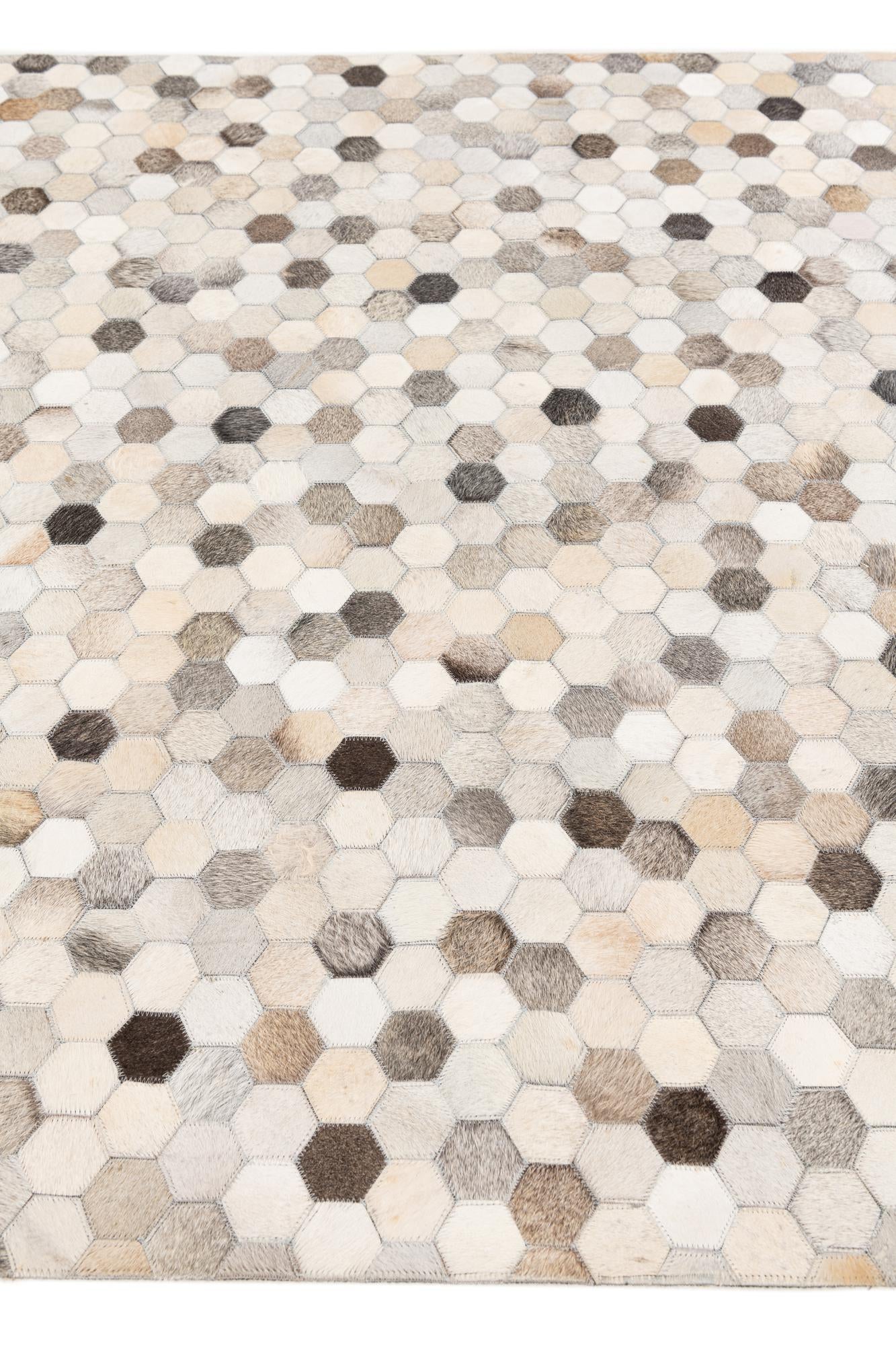 4' 8 x 6' 7 Cowhide Stocks Rug