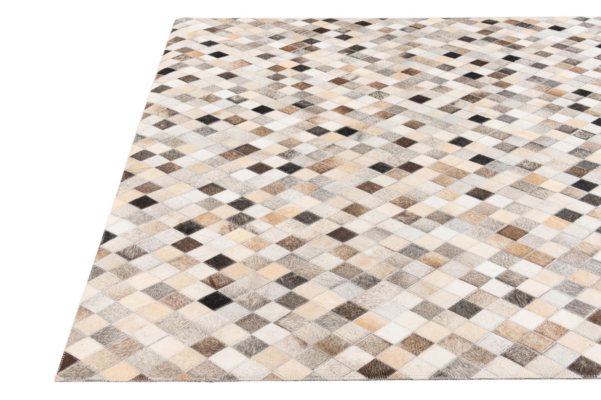 4' 8 x 6' 7 Cowhide Stocks Rug