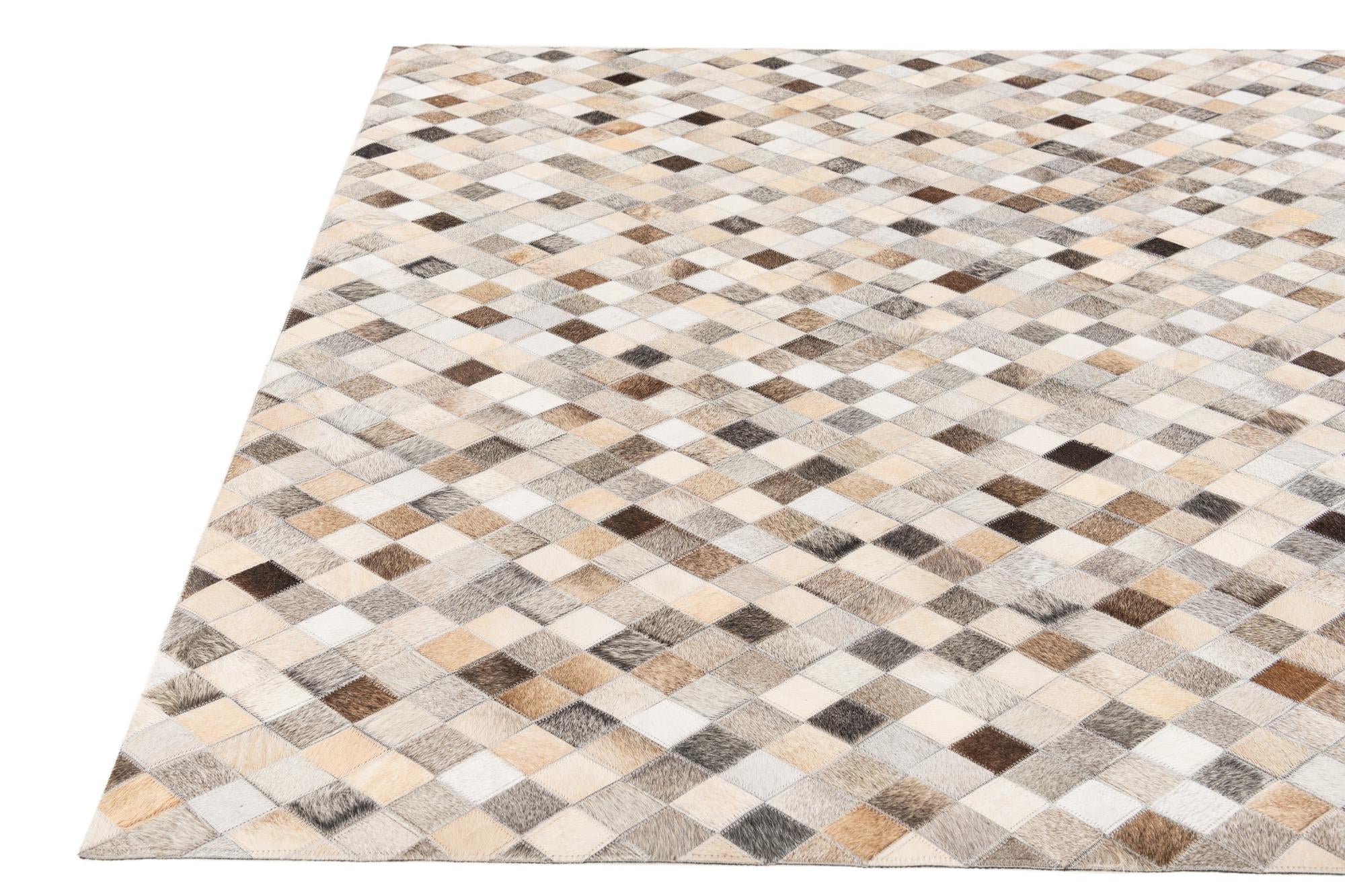 4' 9 x 6' 8 Cowhide Stocks Rug