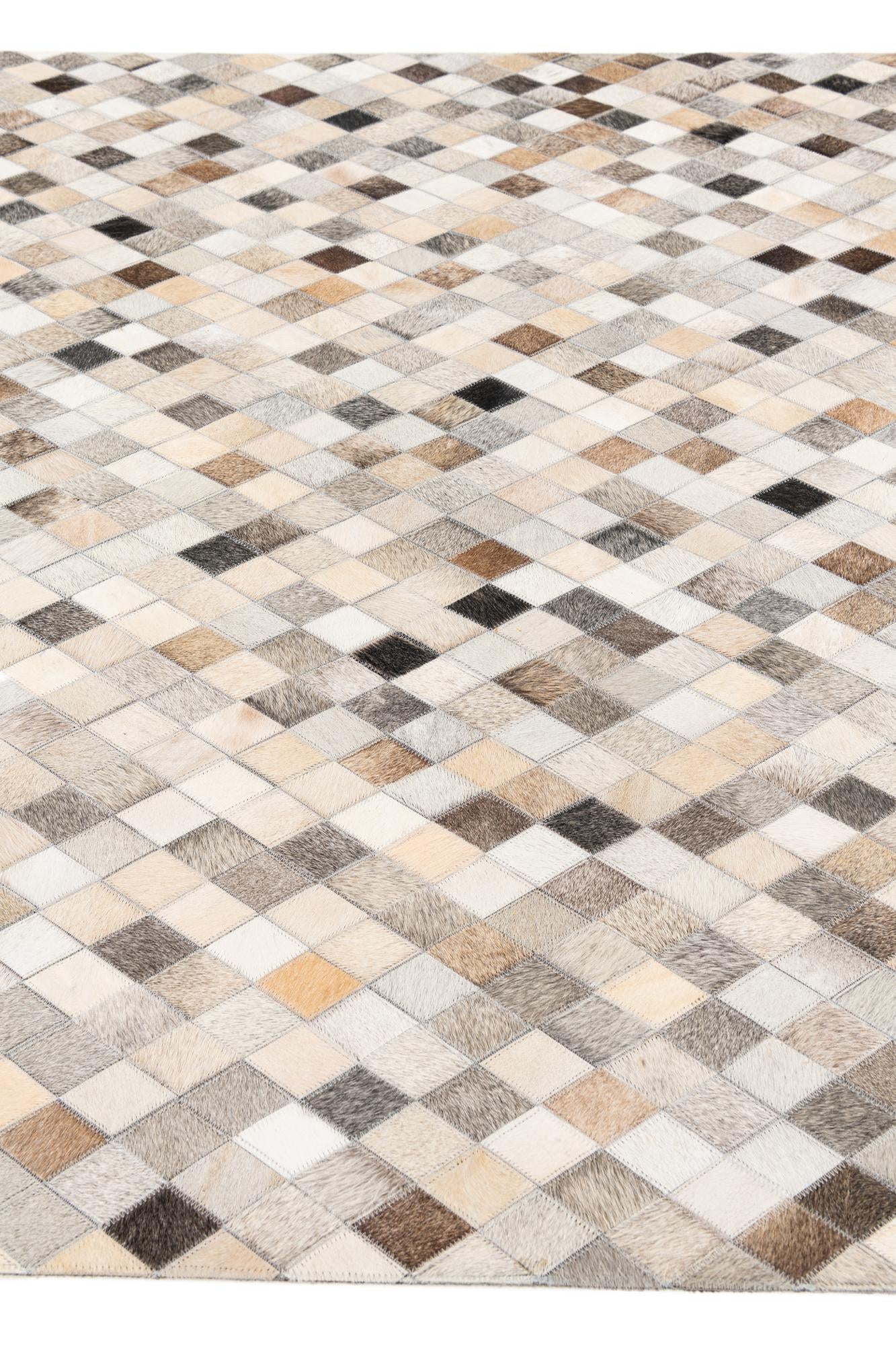 4' 7 x 6' 7 Cowhide Stocks Rug