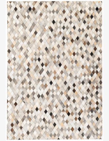4' 7 x 6' 7 Cowhide Stocks Rug