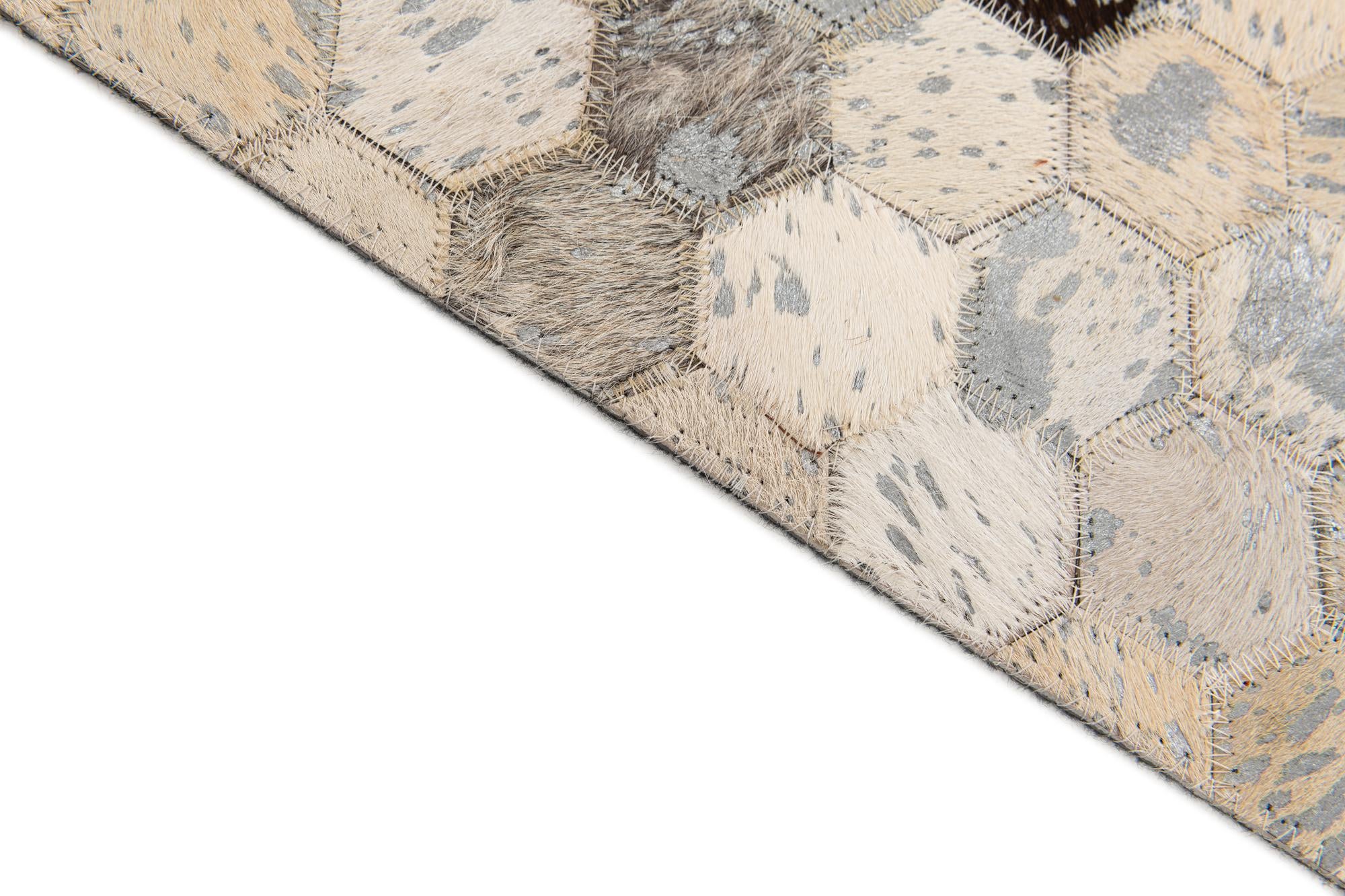4' 7 x 6' 7 Cowhide Stocks Rug