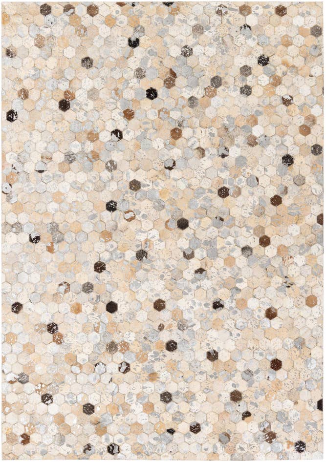 Detail image of 4' 7 x 6' 7 Cowhide Stocks Rug