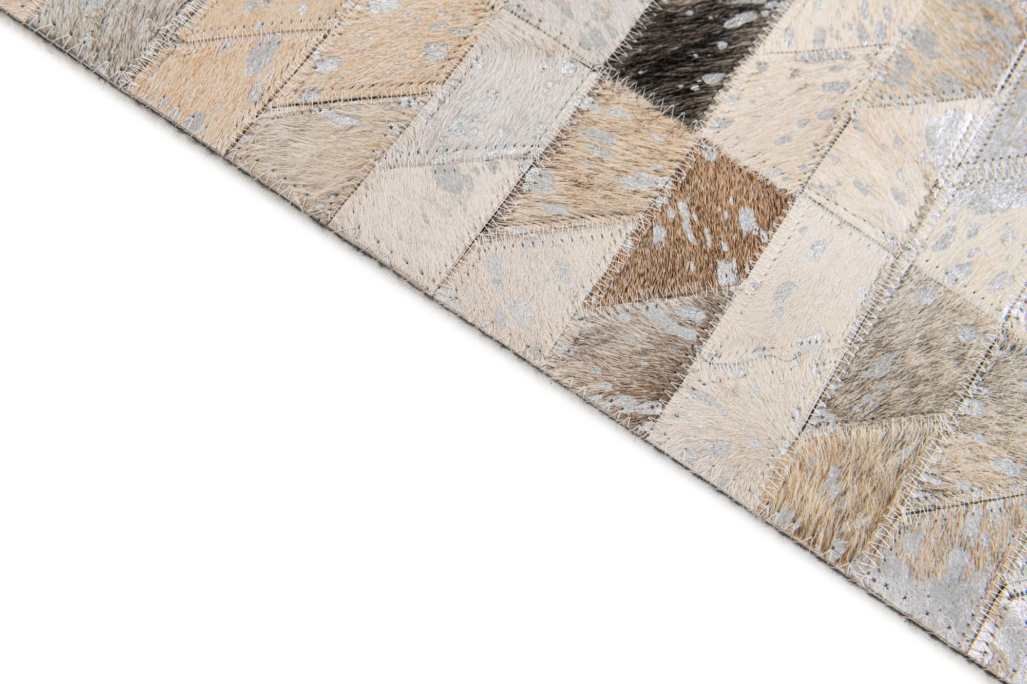 4' 6 x 6' 8 Cowhide Stocks Rug