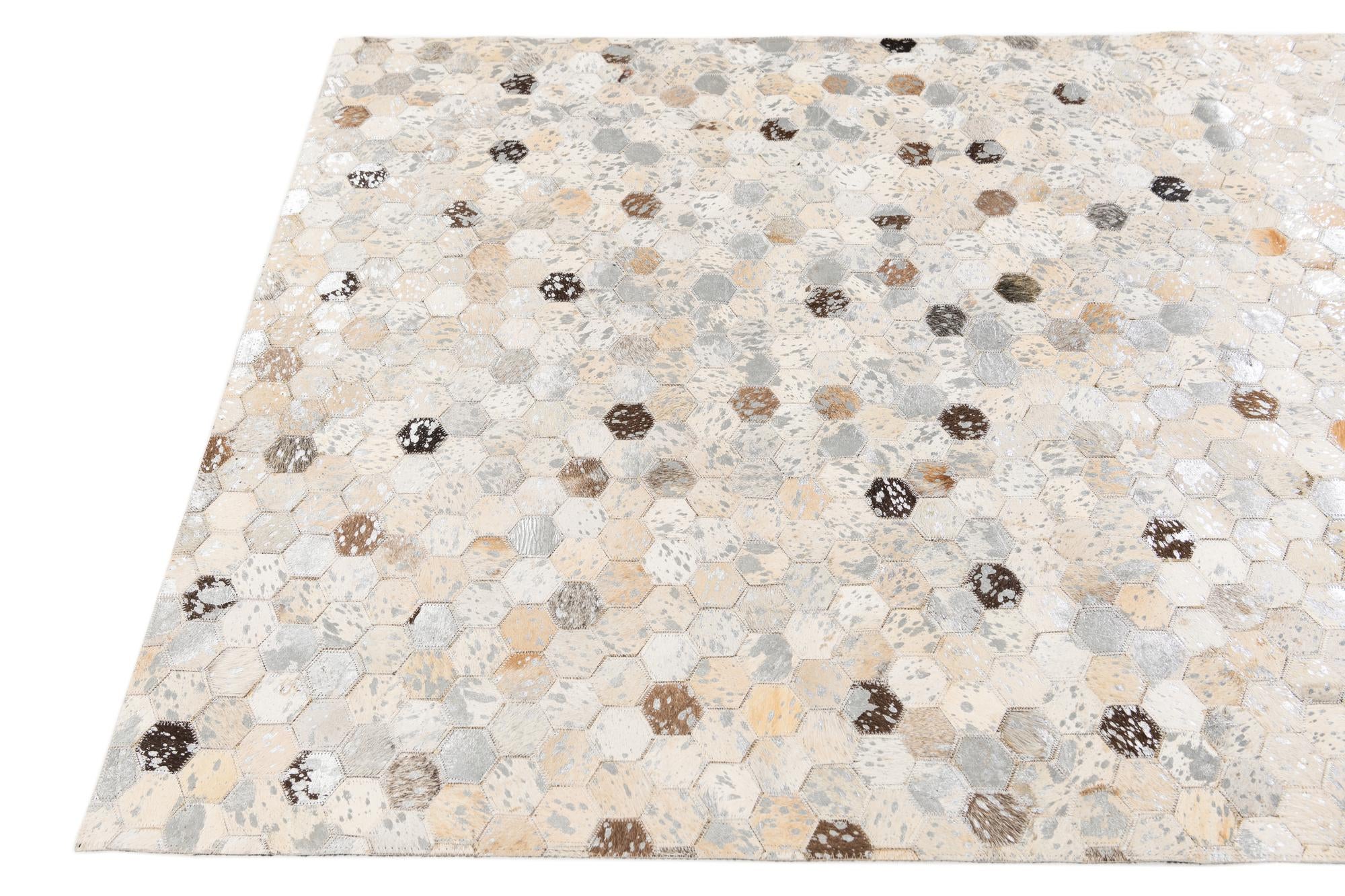 4' x 5' 7 Cowhide Stocks Rug
