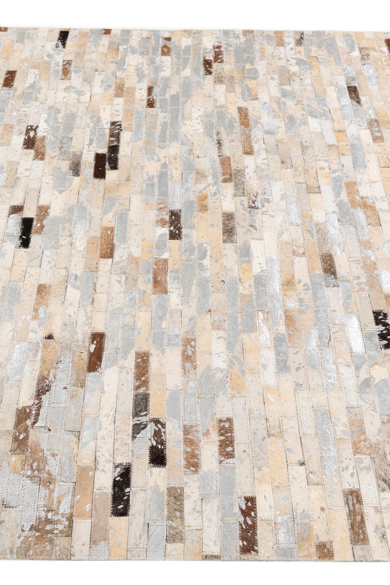 4' x 4' 8 Cowhide Stocks Rug