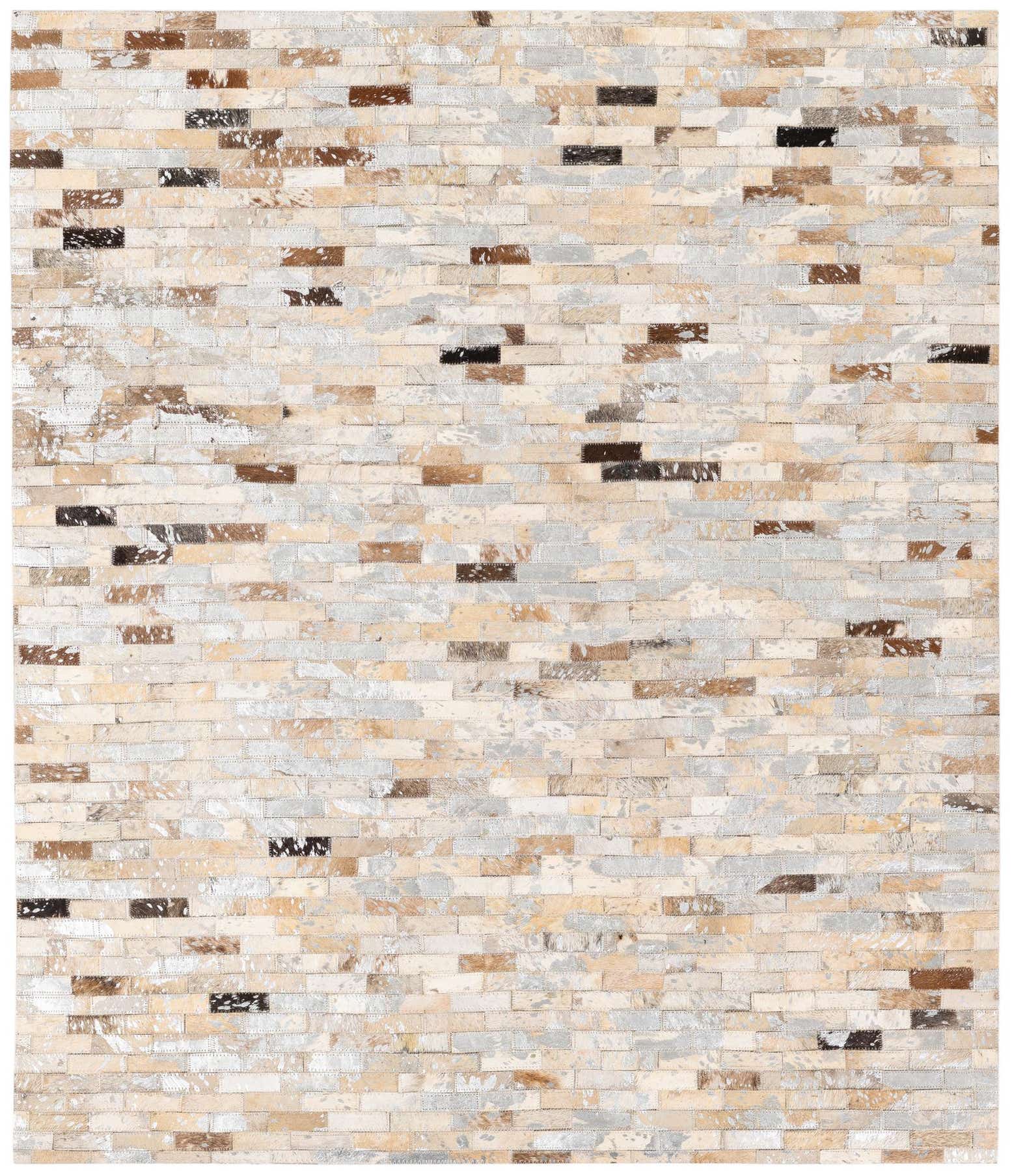 4' x 4' 8 Cowhide Stocks Rug