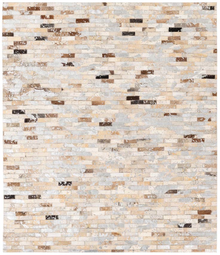 Detail image of 4' x 4' 8 Cowhide Stocks Rug
