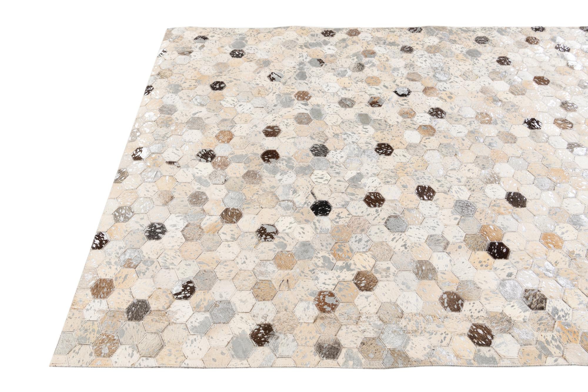 4' x 5' 7 Cowhide Stocks Rug