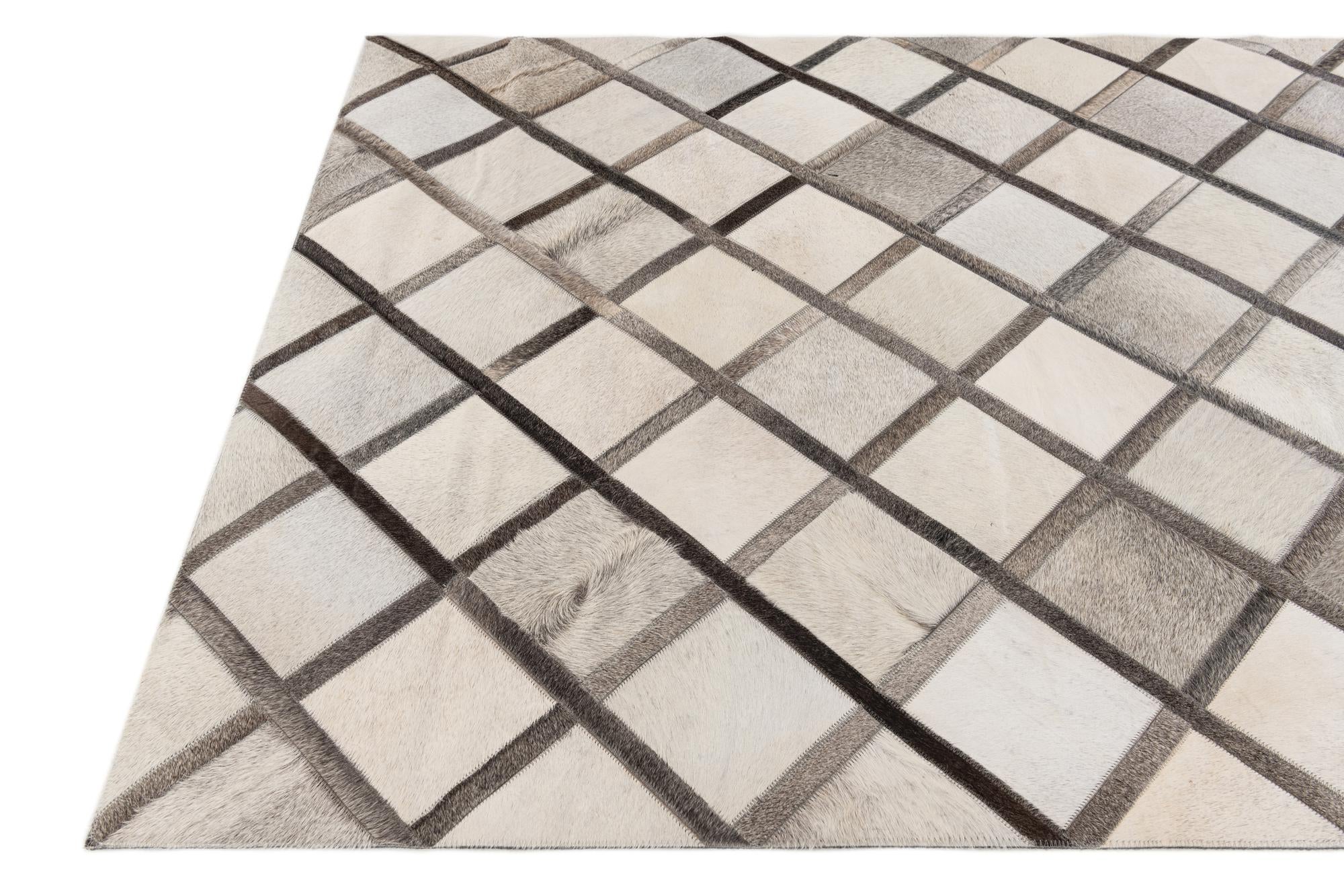 4' 1 x 6' 1 Cowhide Stocks Rug