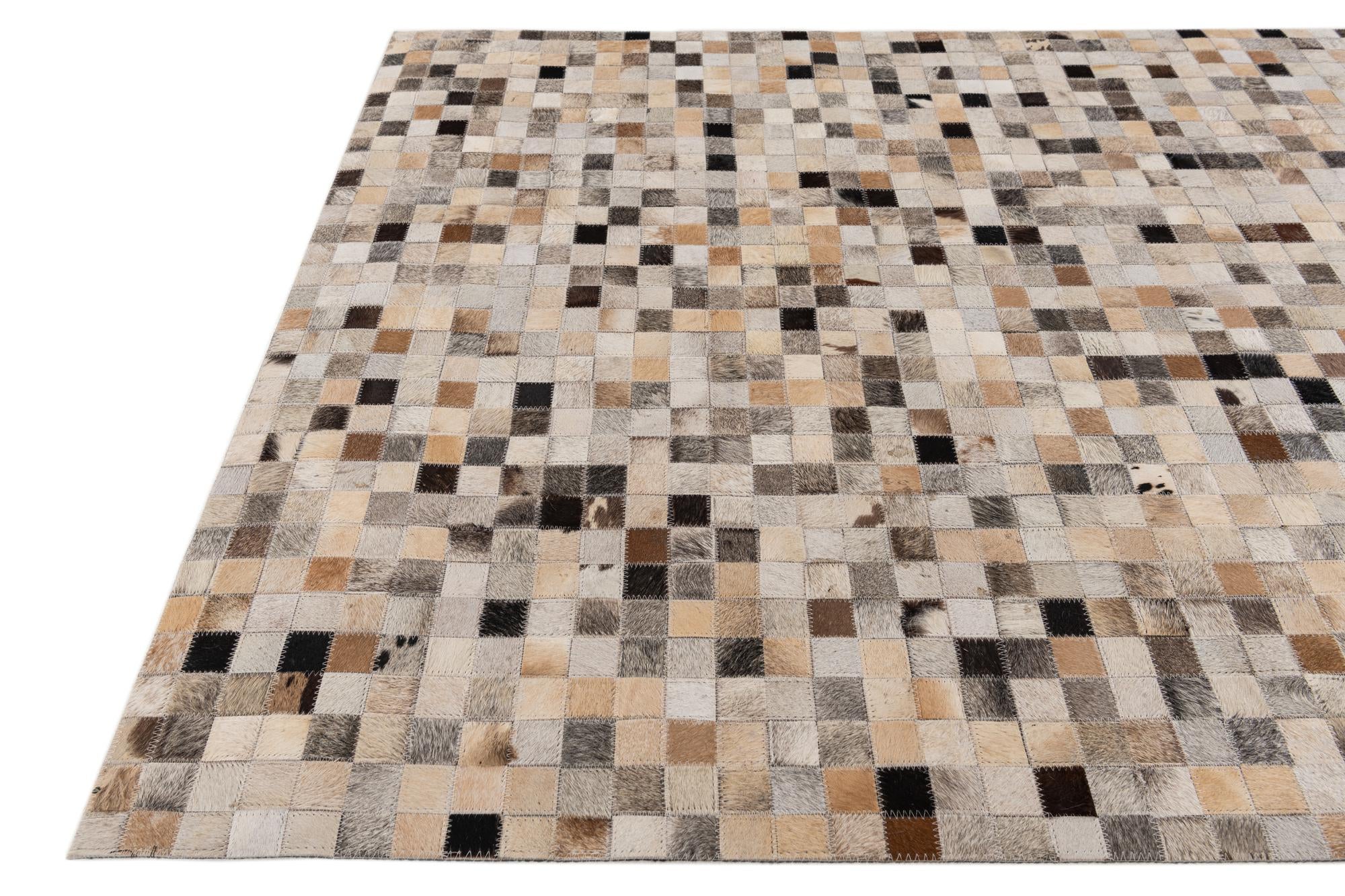 4' 1 x 5' 9 Cowhide Stocks Rug