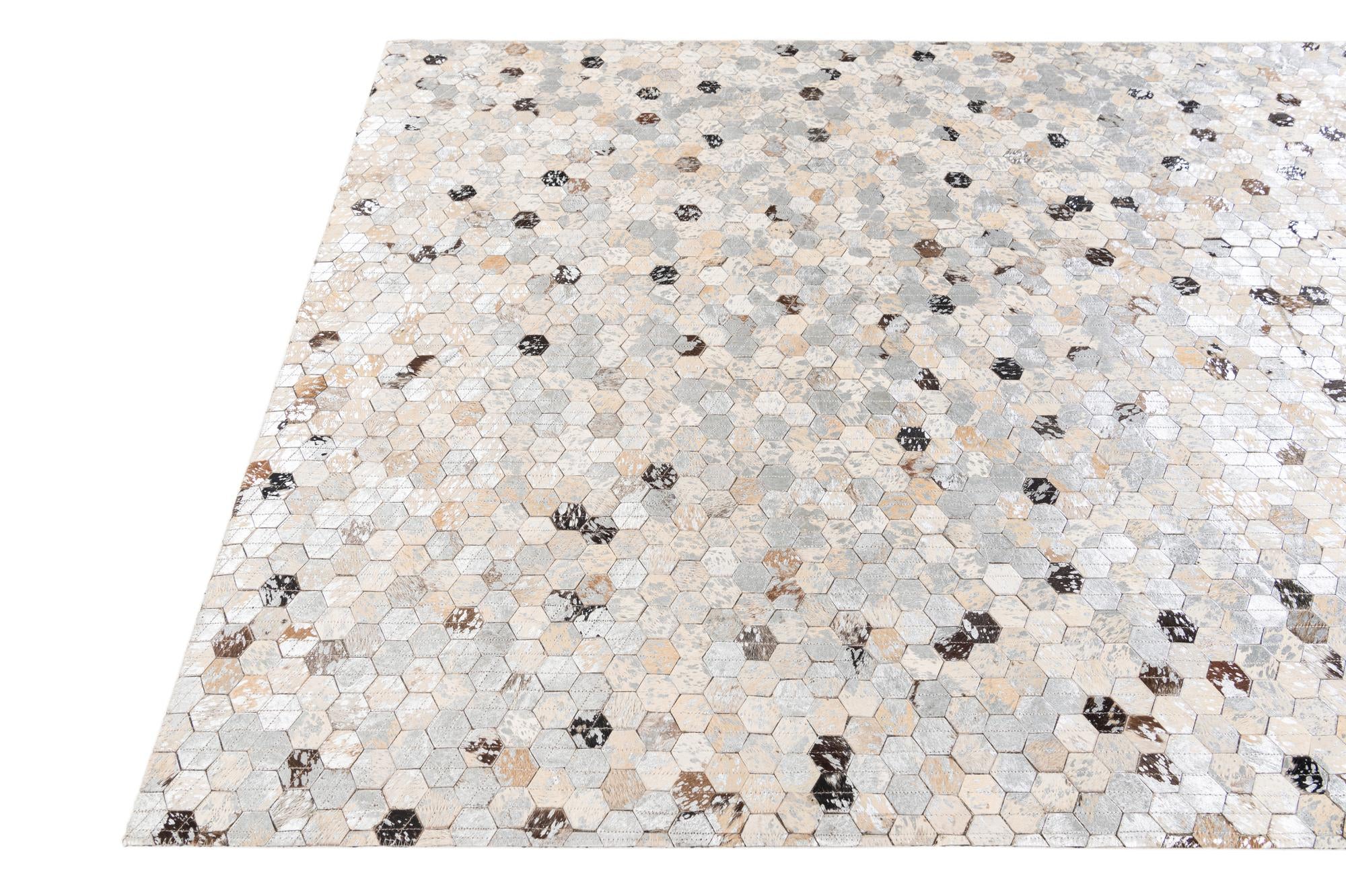 4' 1 x 5' 6 Cowhide Stocks Rug