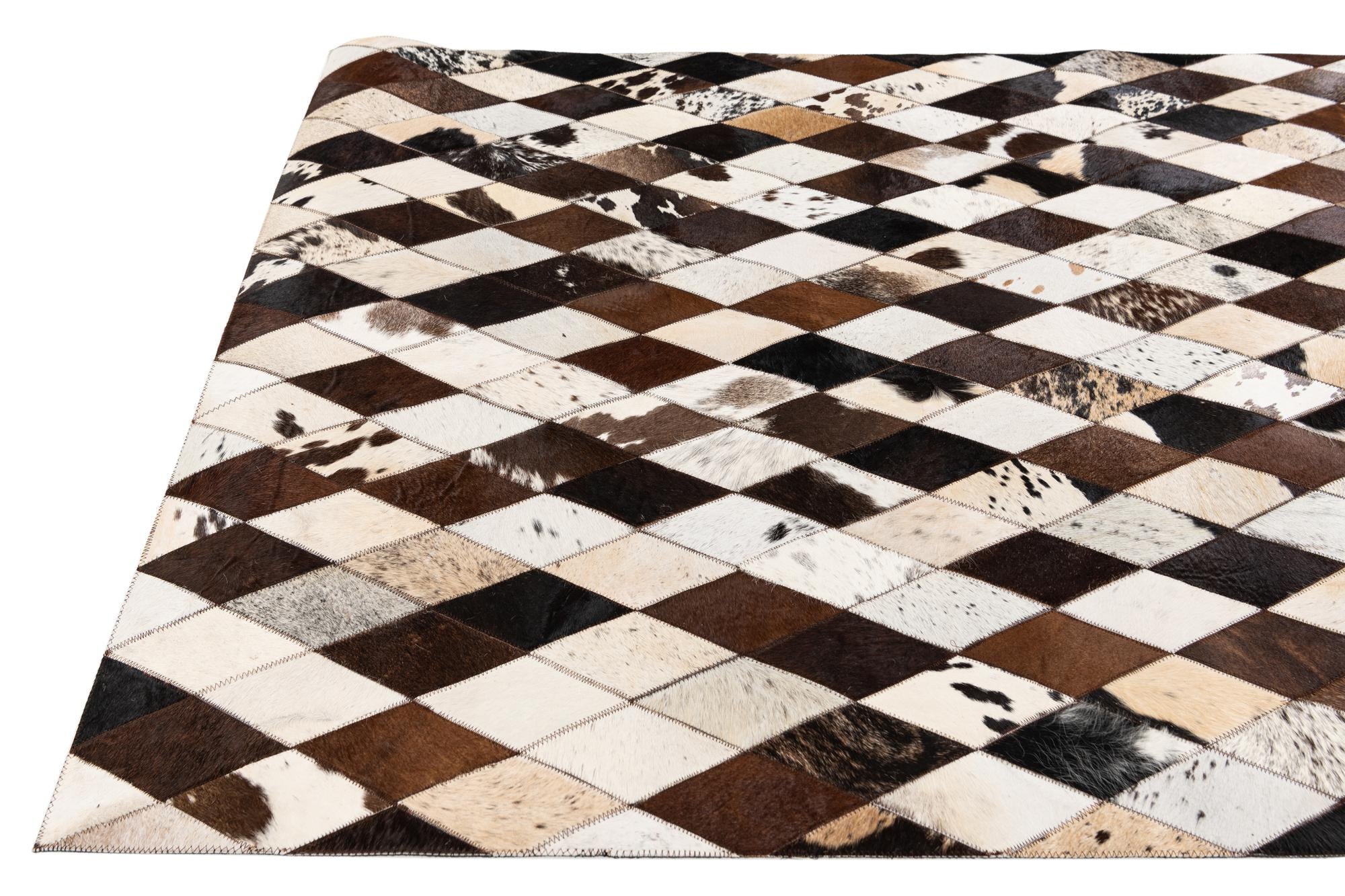 4' 1 x 5' 10 Cowhide Stocks Rug