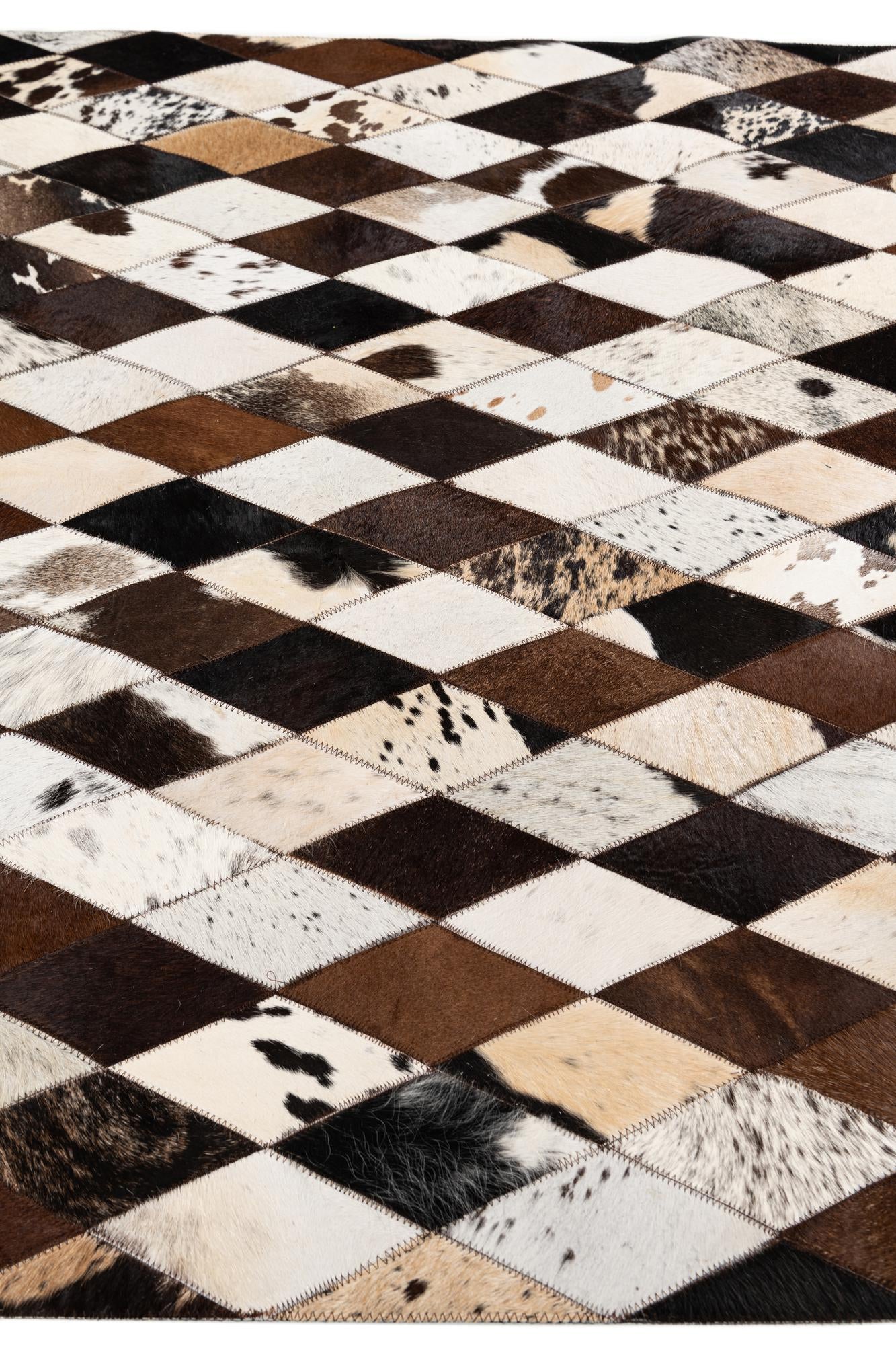 4' 1 x 5' 10 Cowhide Stocks Rug